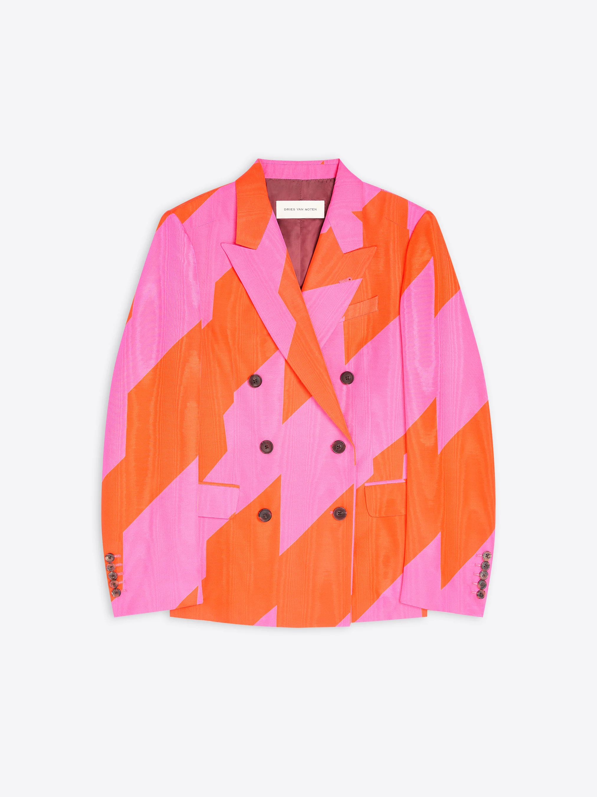 Double breasted moiré blazer