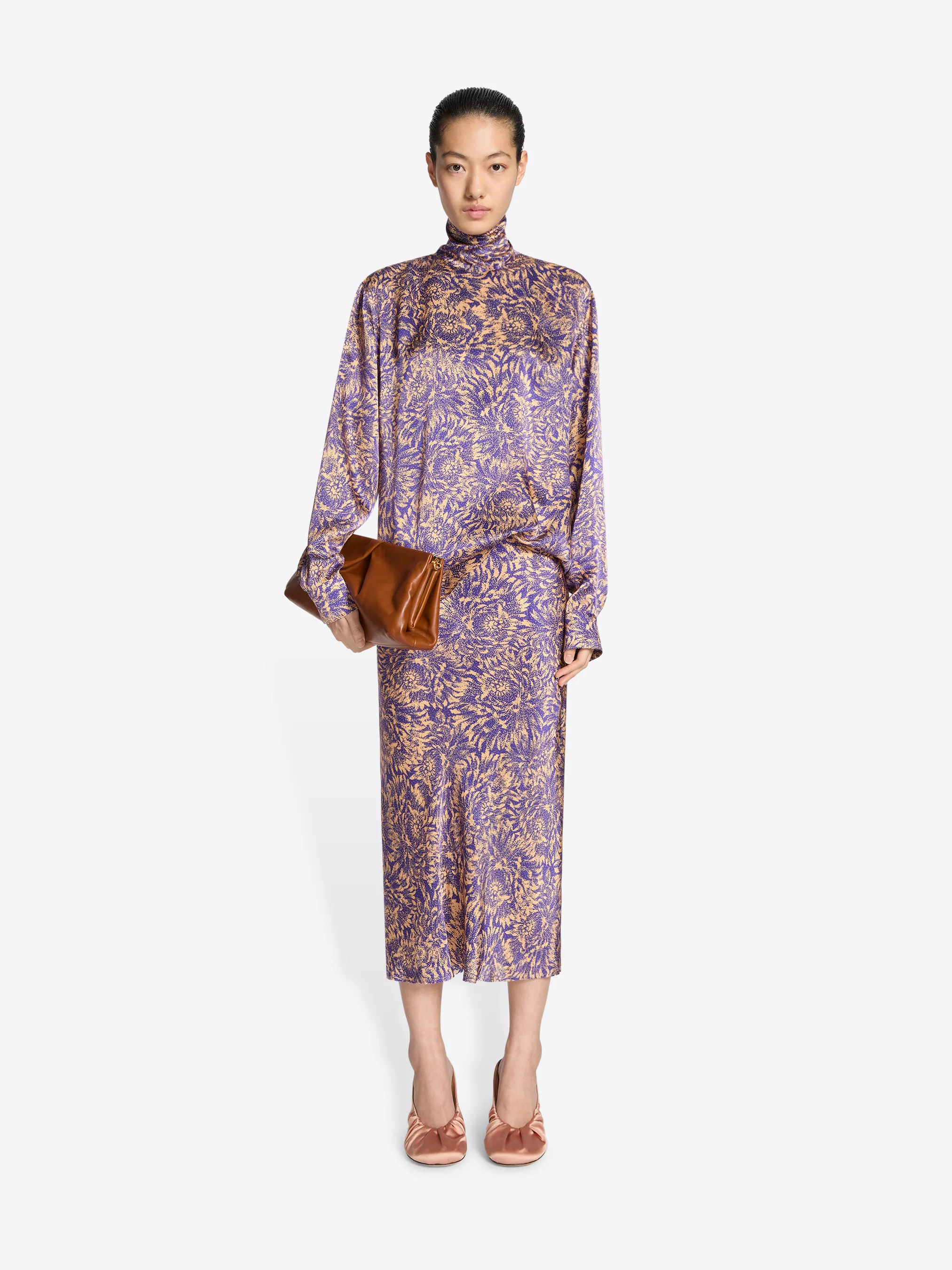 Printed silk skirt
