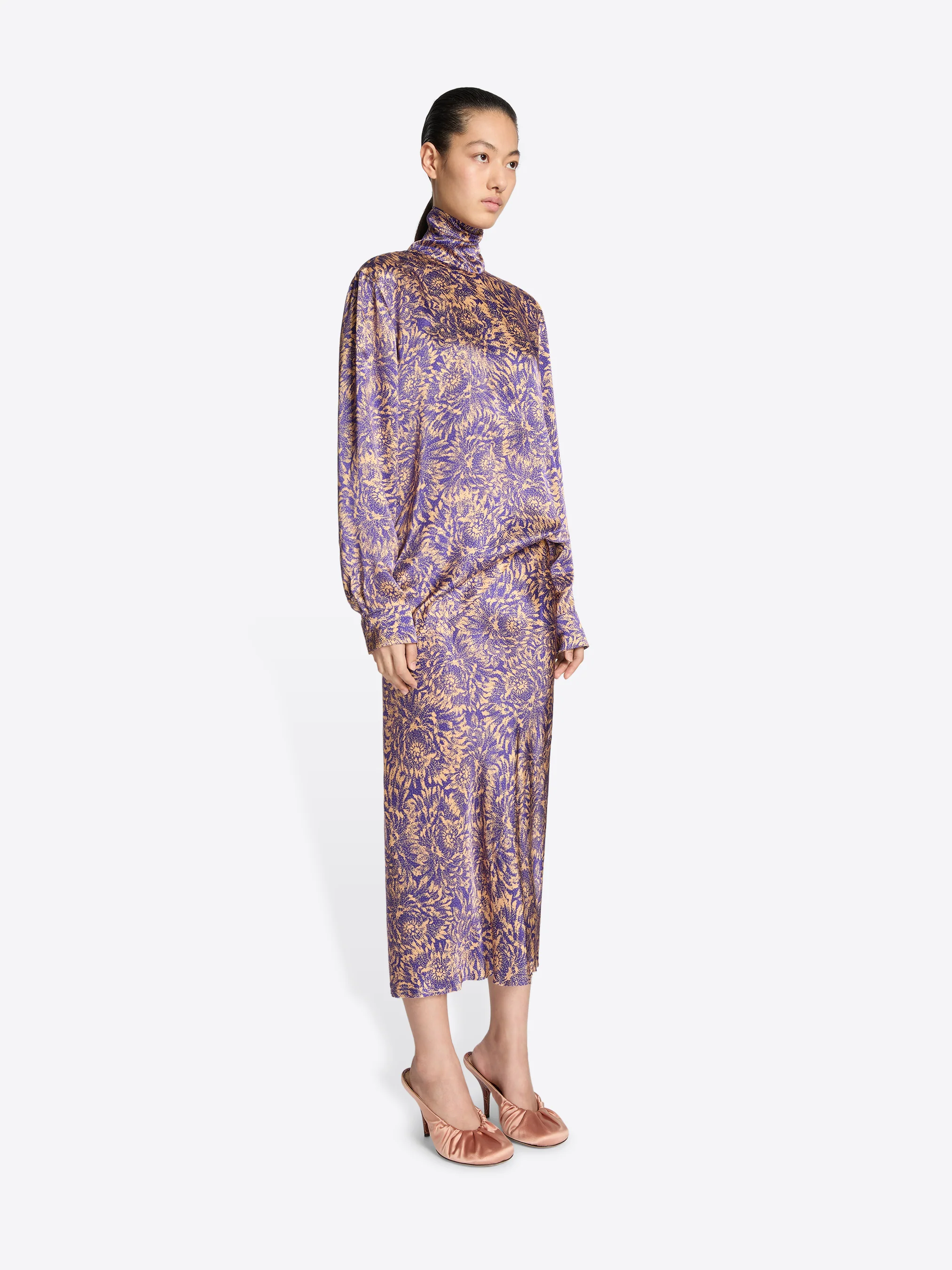 Printed silk skirt