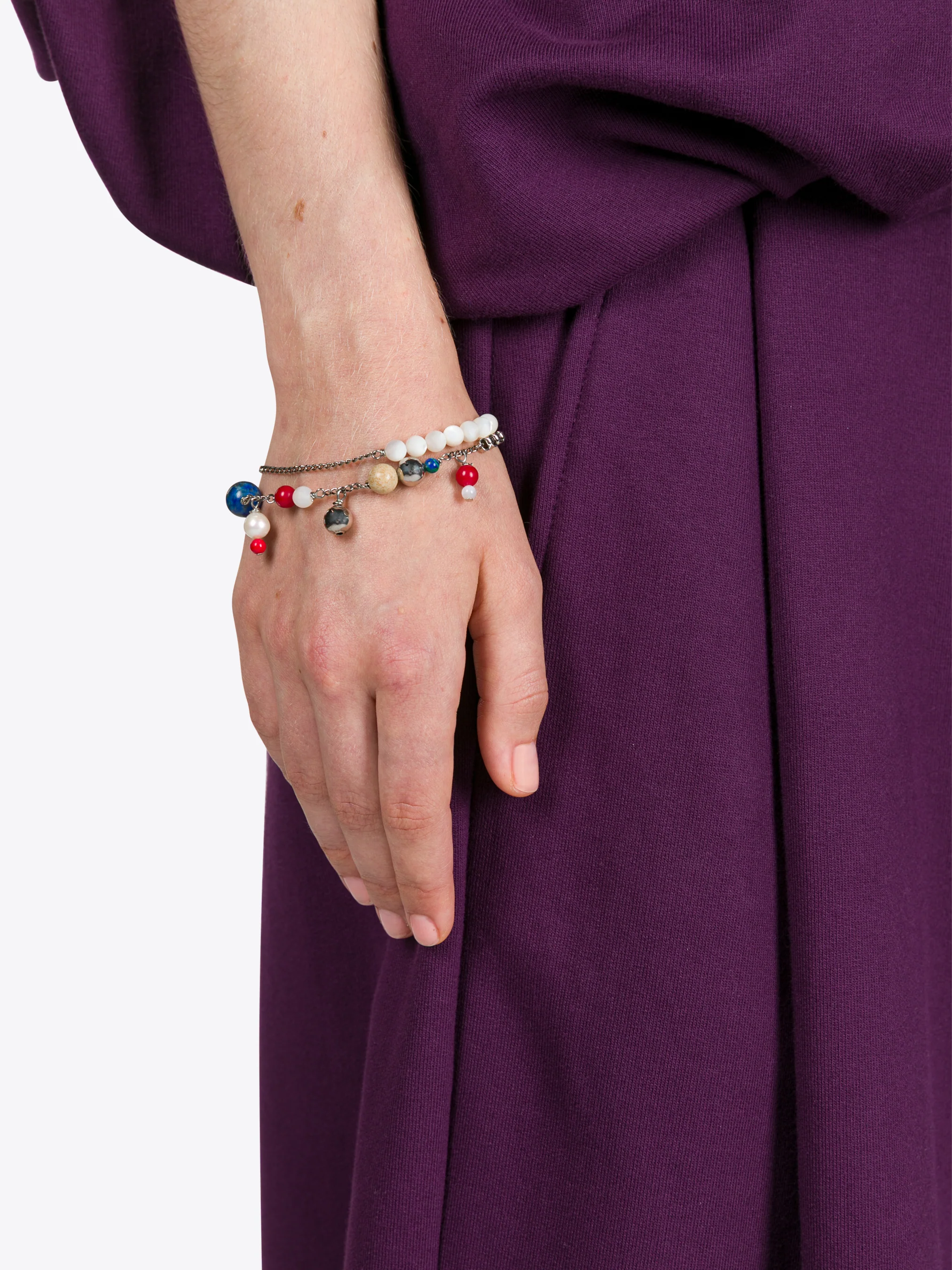 Pearl and stone bracelet