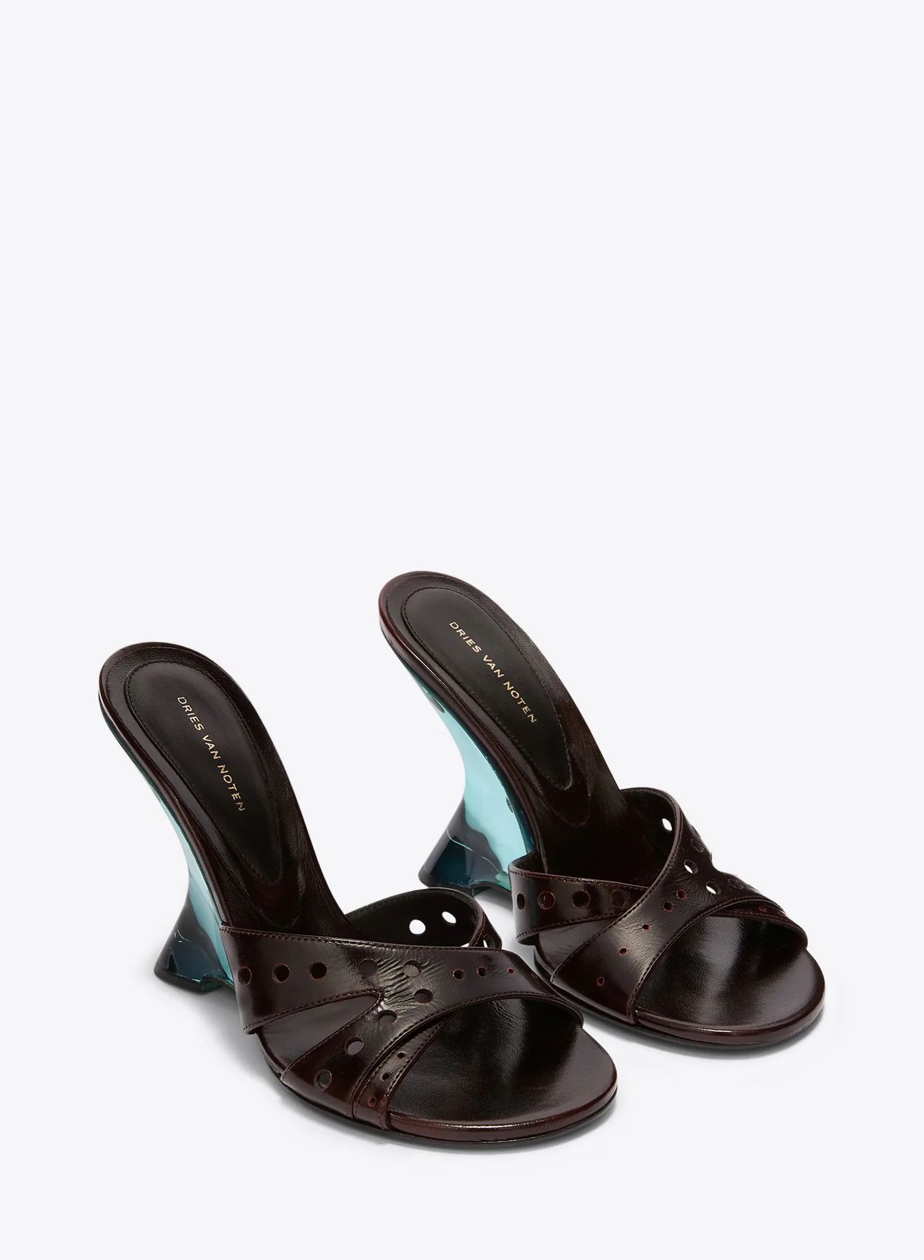 Open-toe leather mules