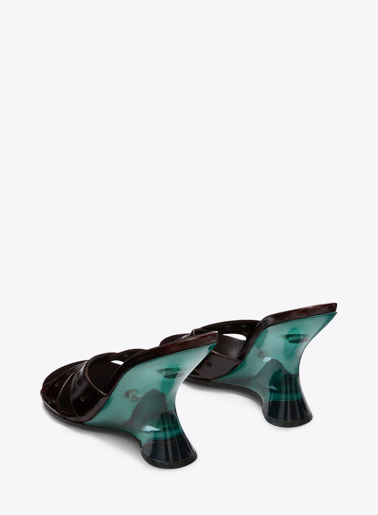 Open-toe leather mules
