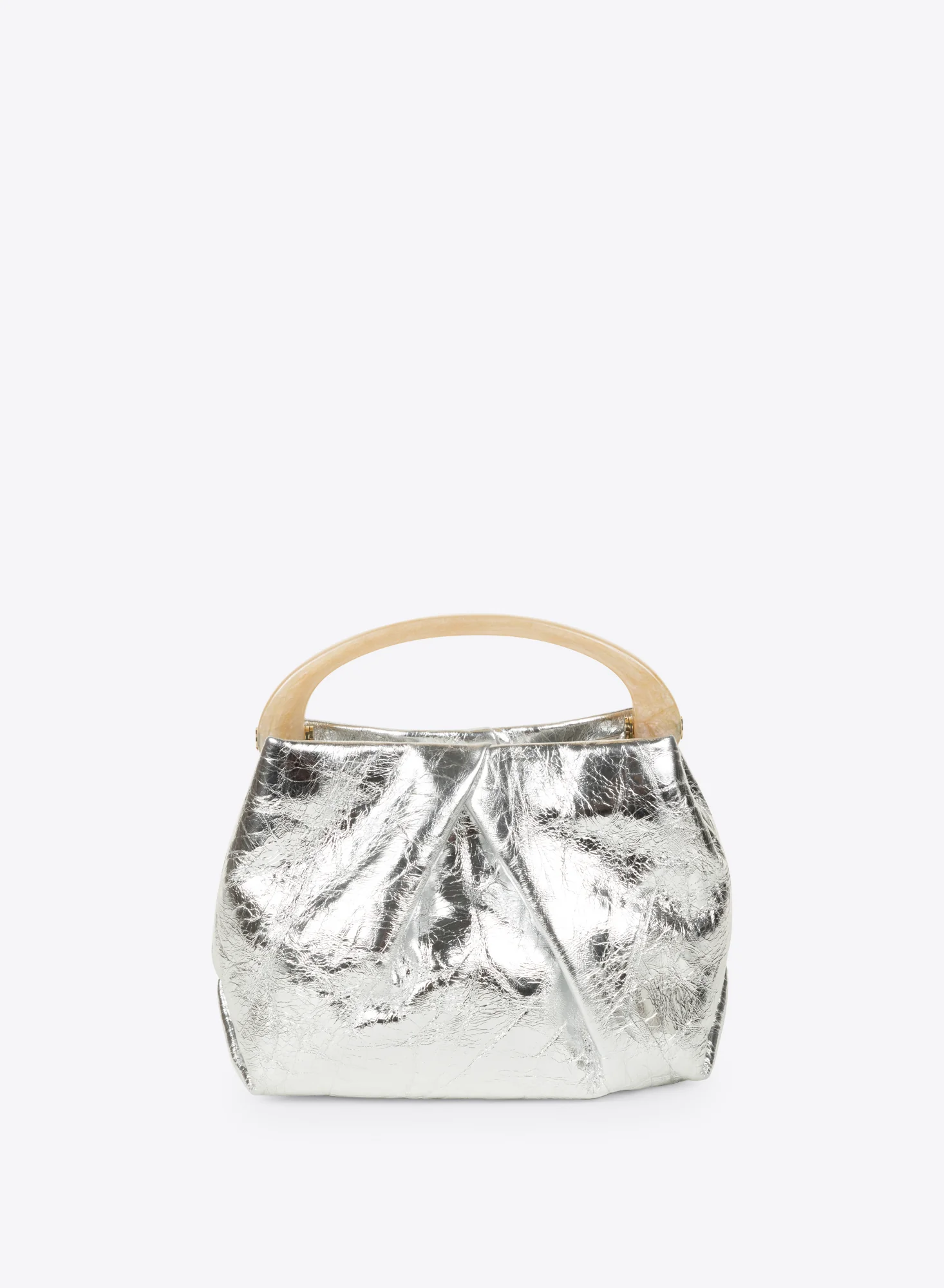 Small pleated leather bag
