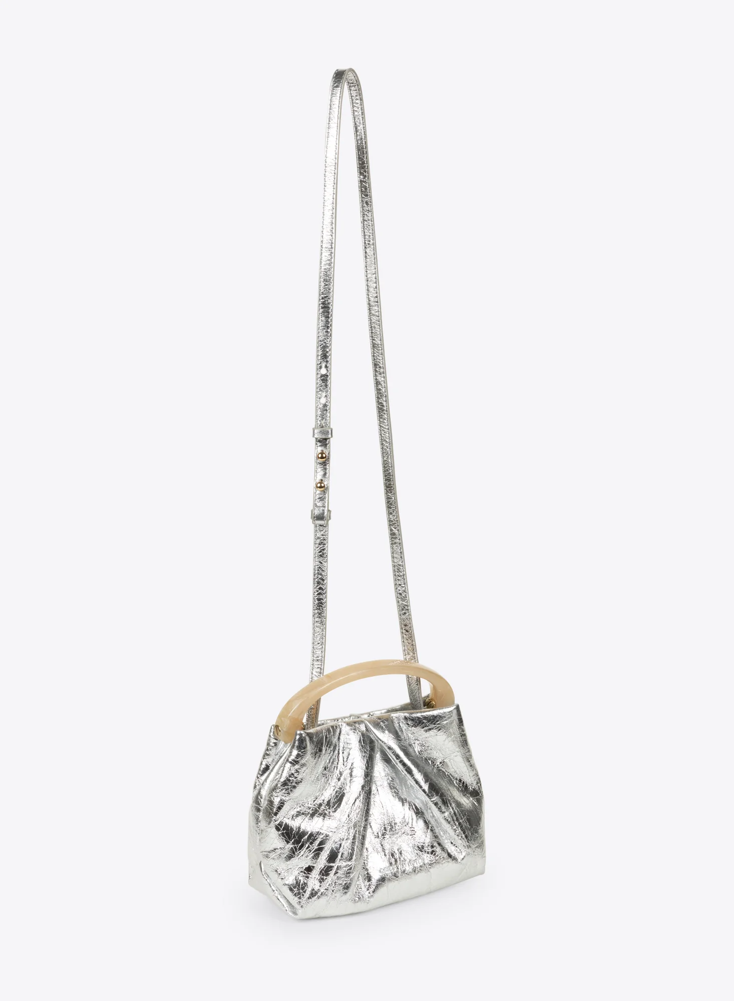Small pleated leather bag