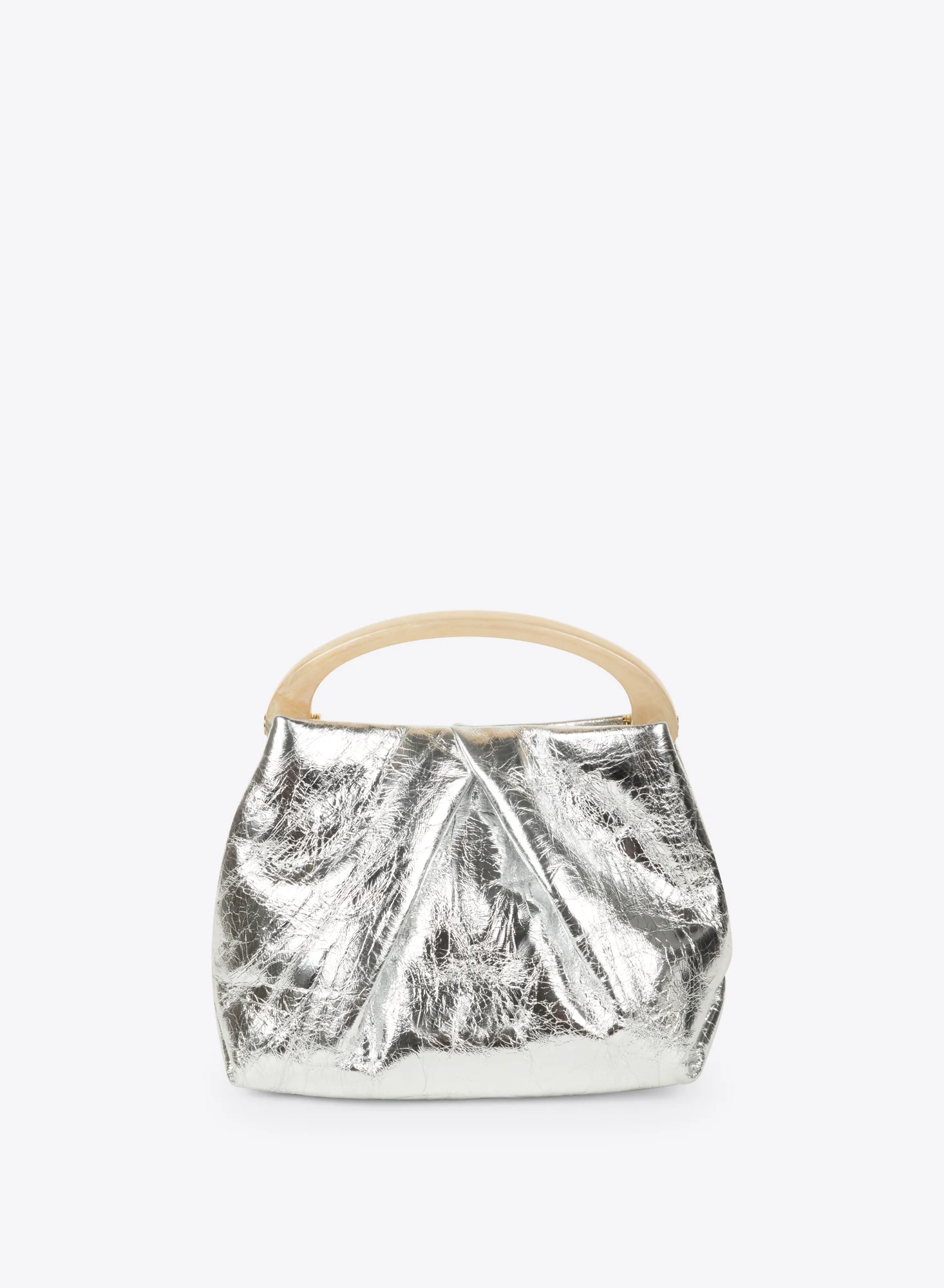 Small pleated leather bag