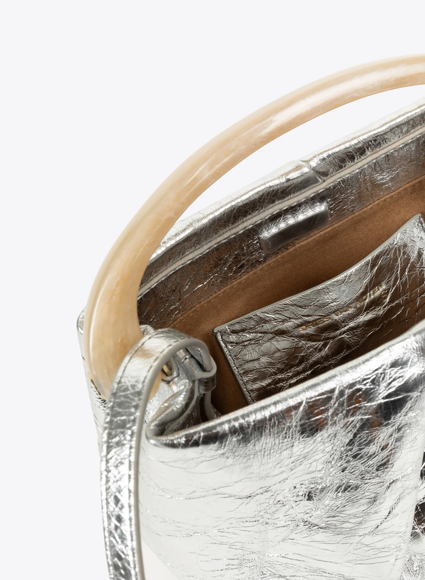 Small pleated leather bag