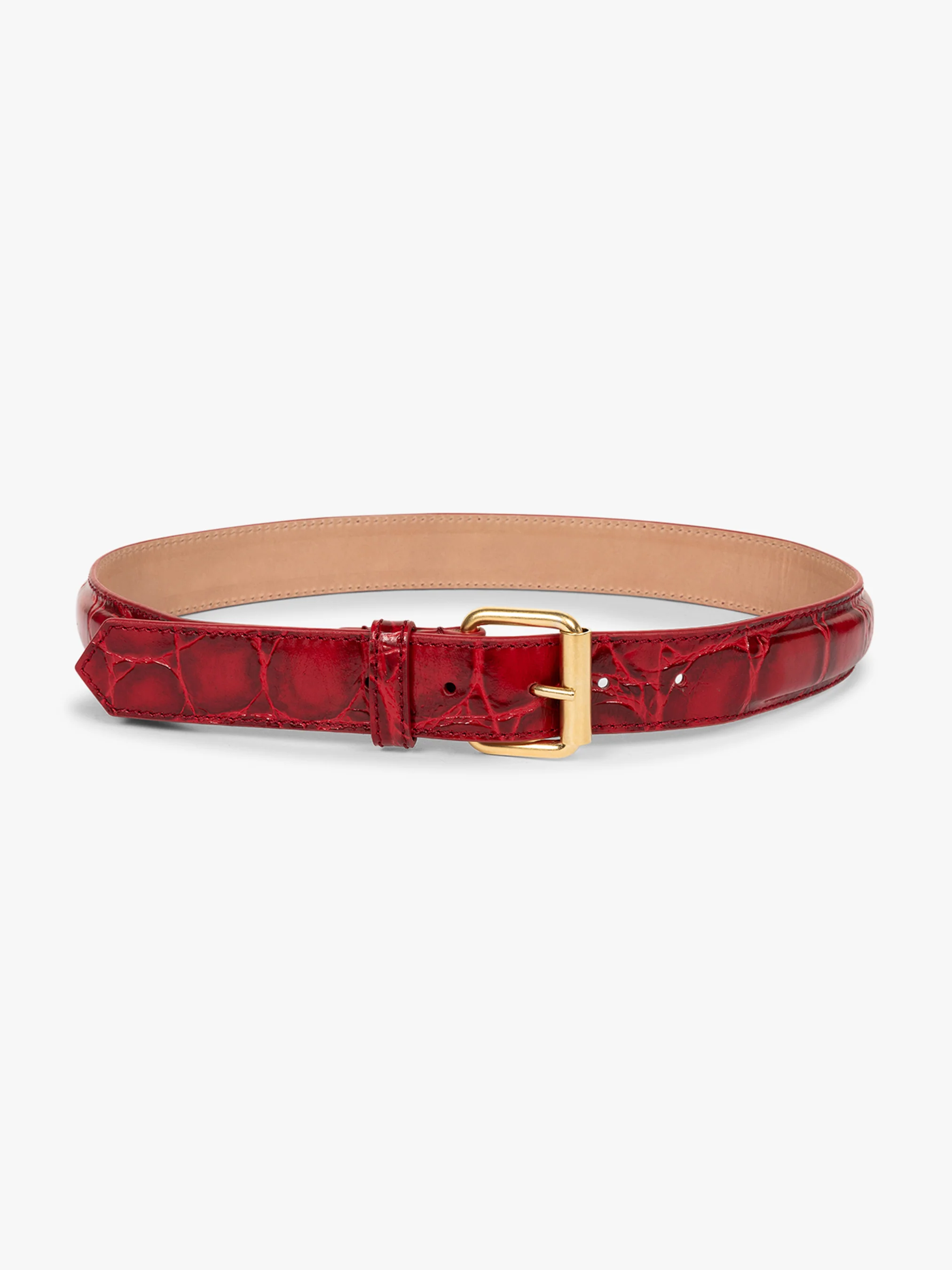 Printed leather belt