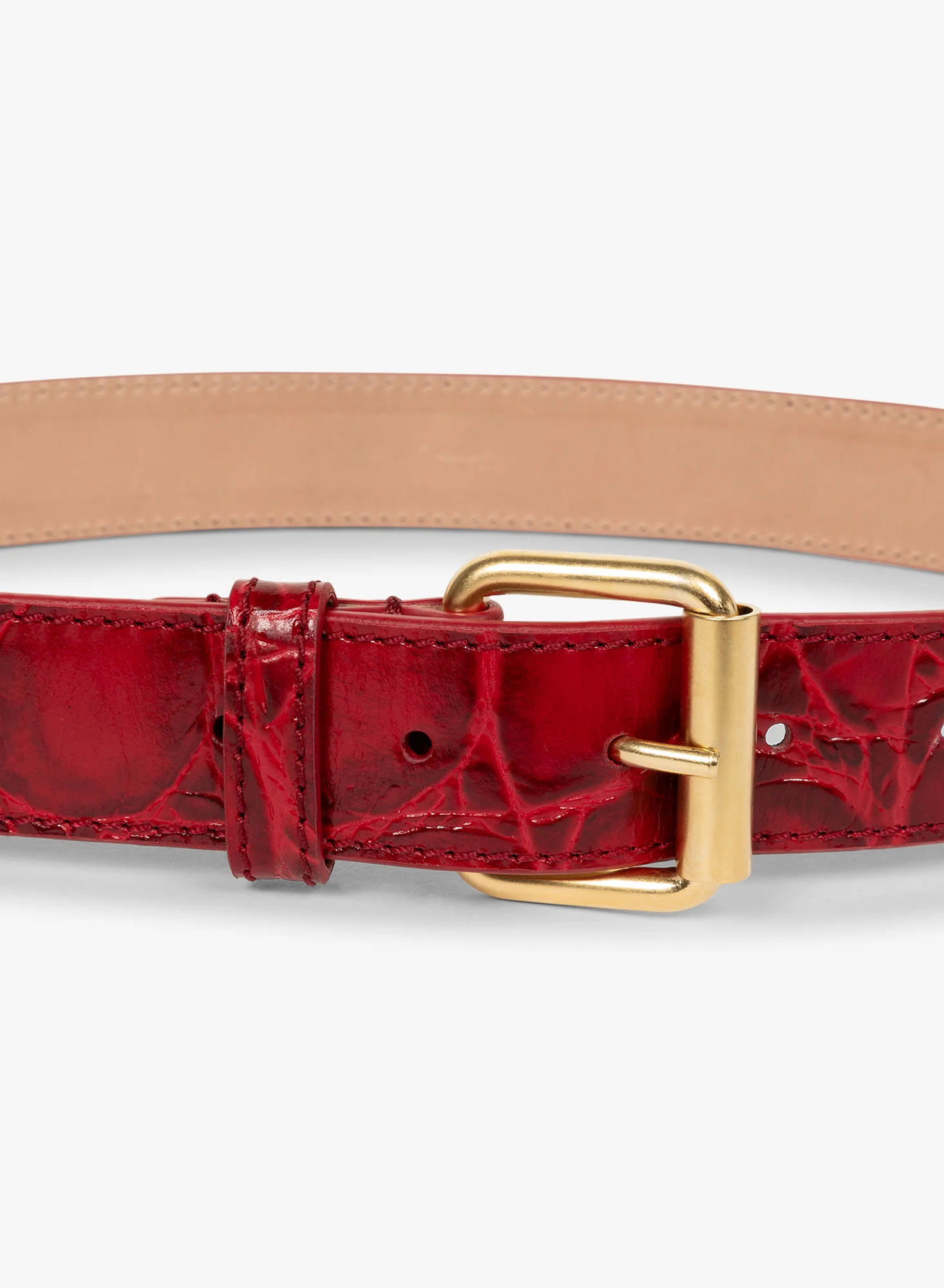 Printed leather belt