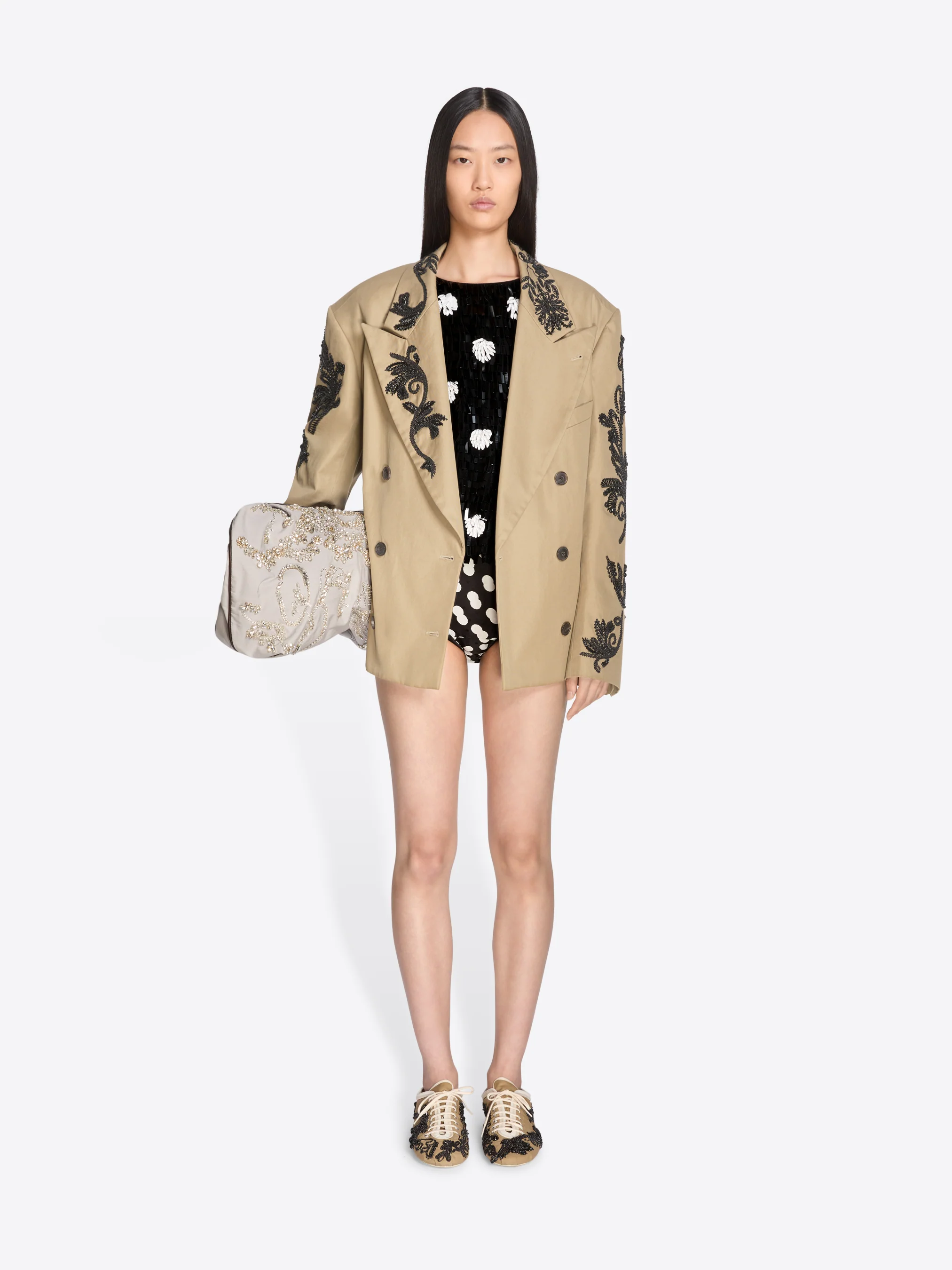 Oversized embroidered blazer