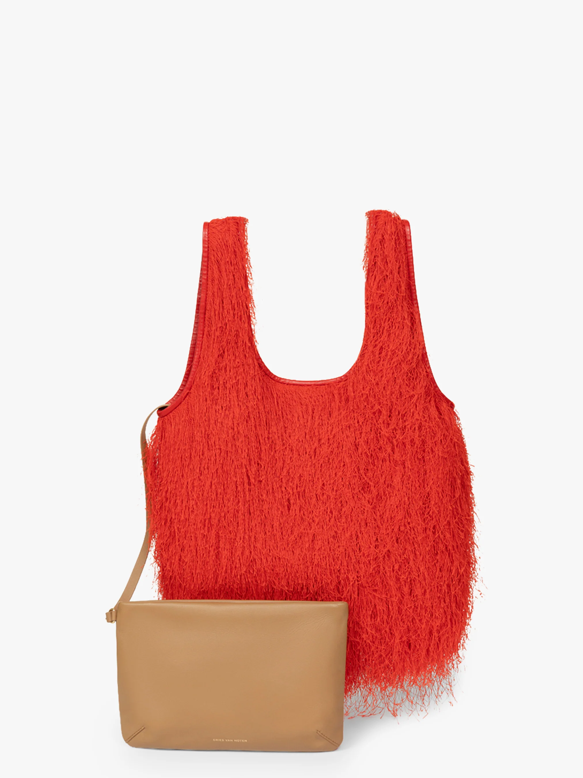 Mini ruffled tote bag