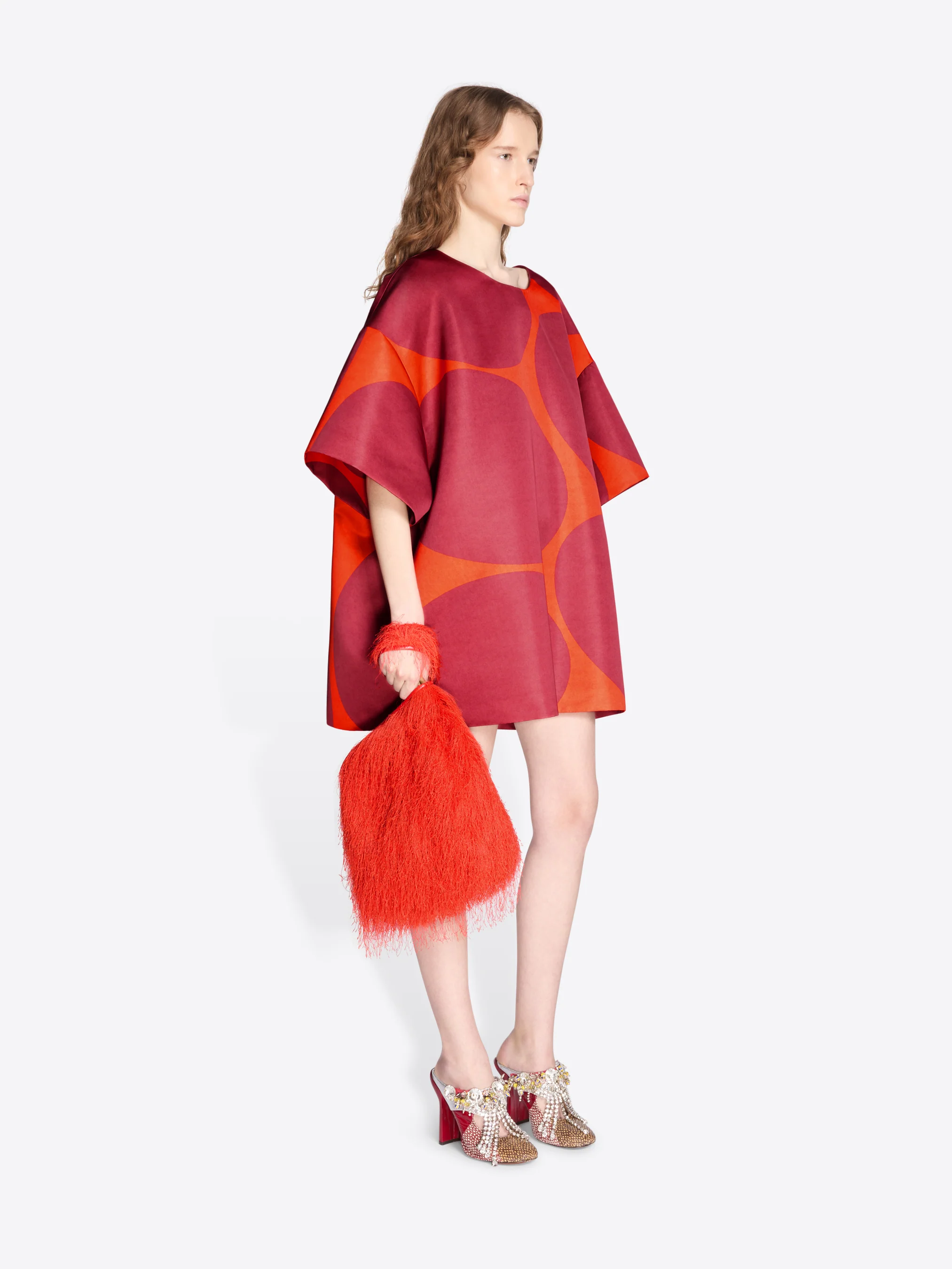 Mini ruffled tote bag