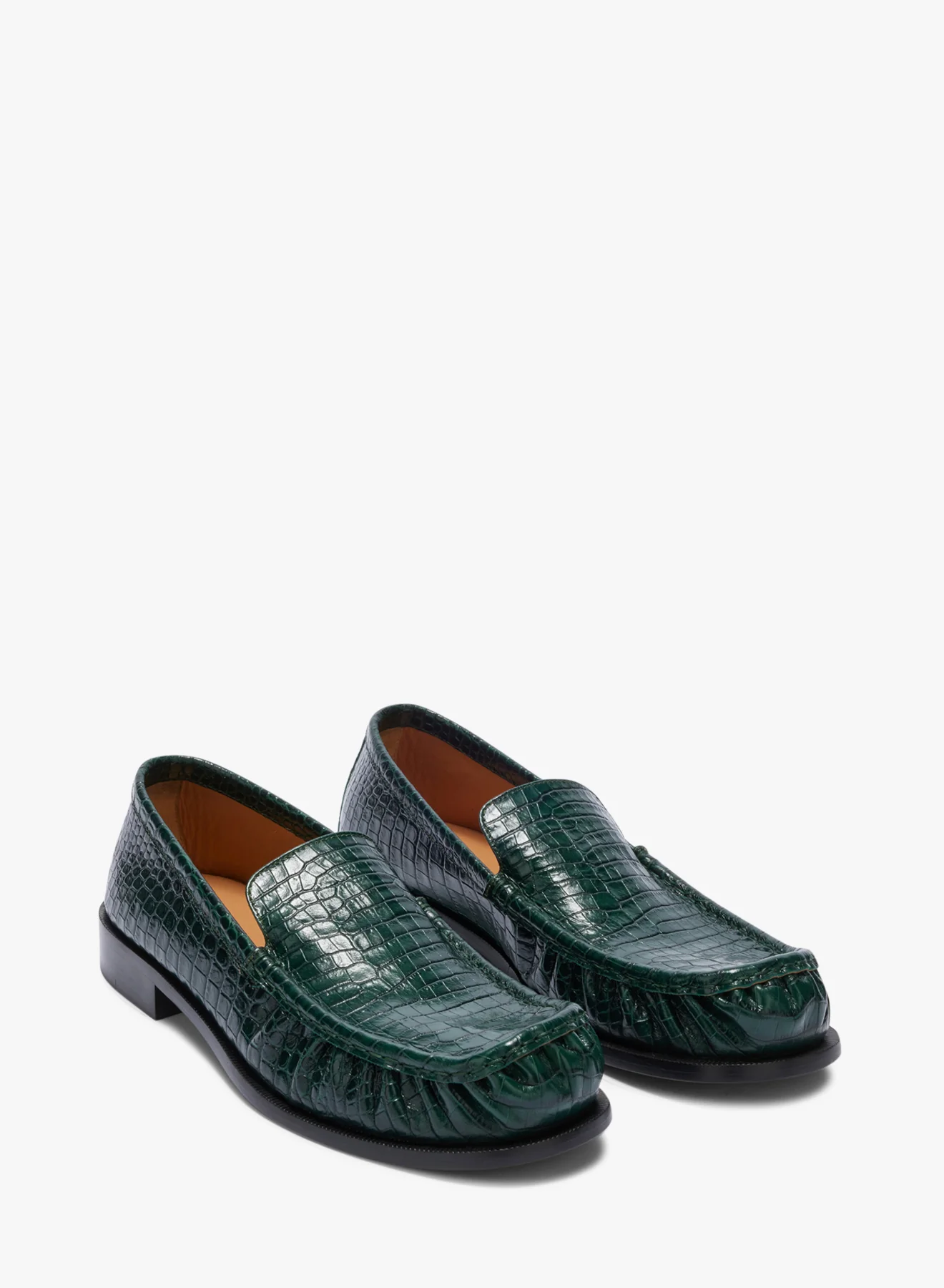 Embossed leather loafers