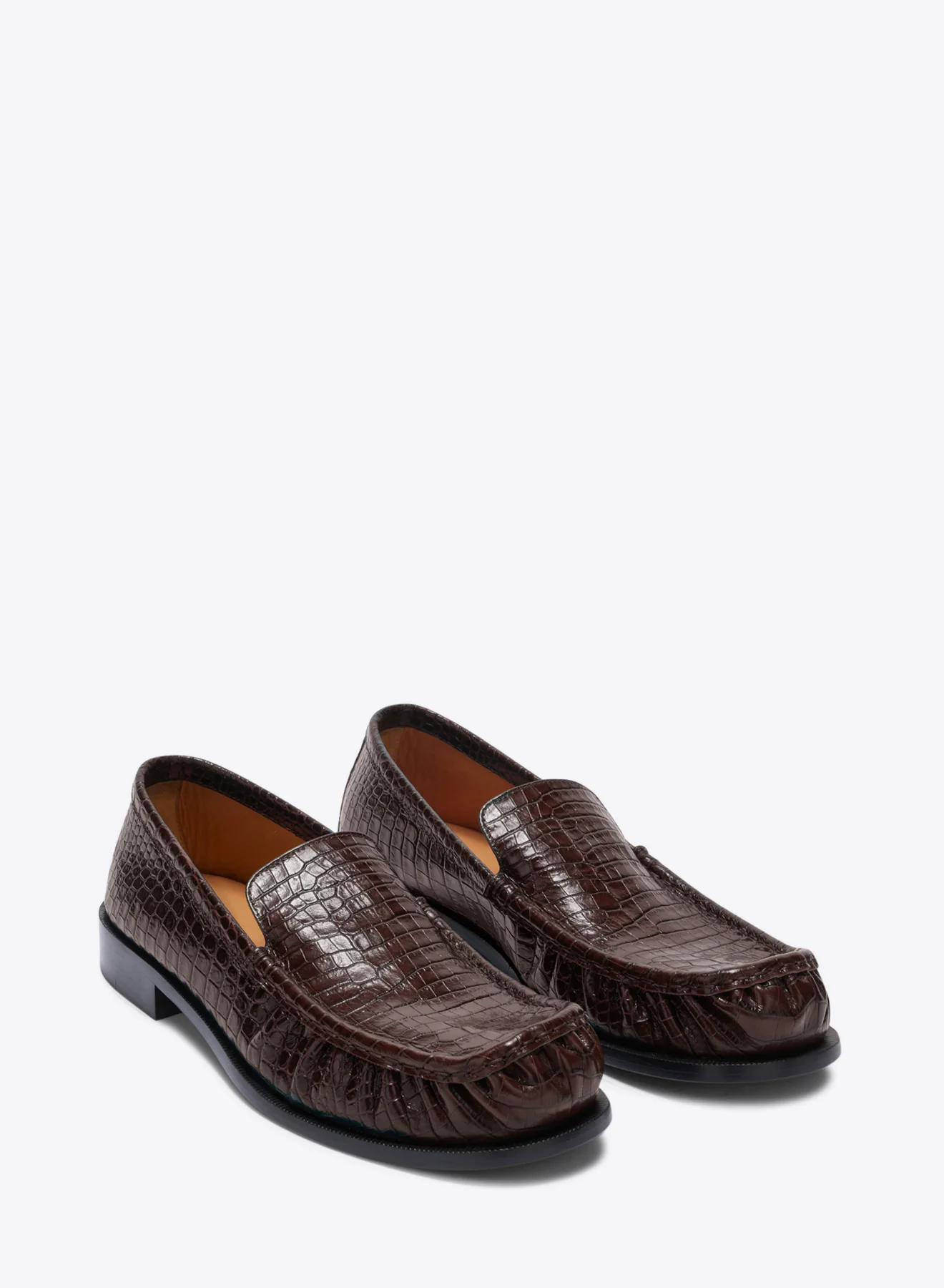 Embossed leather loafers