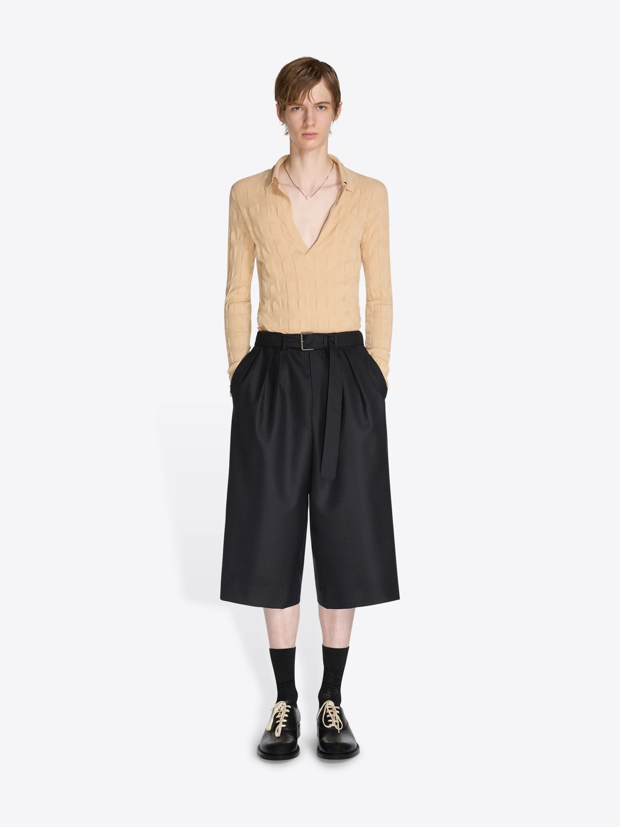 Knit polo shirt