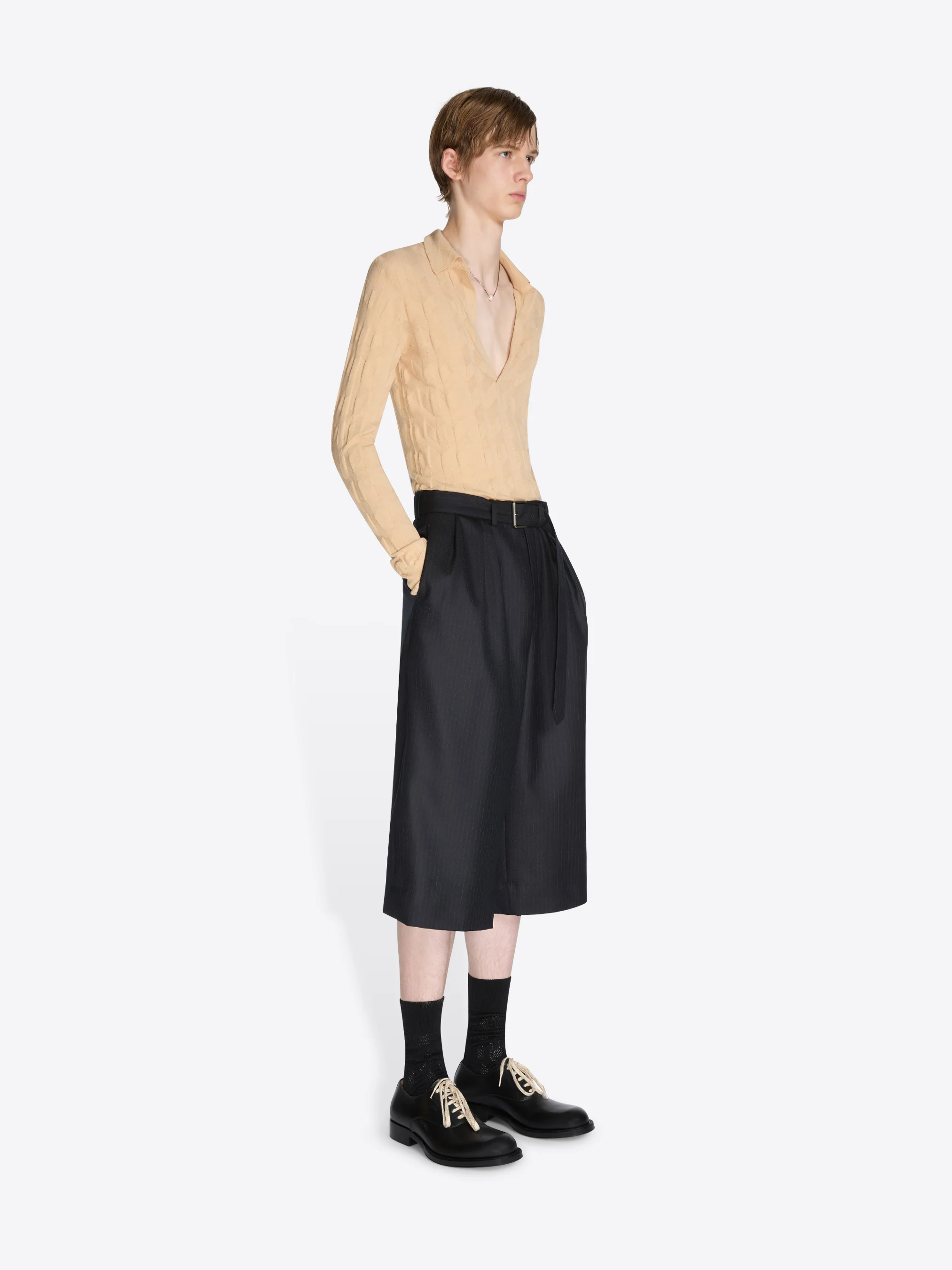 Knit polo shirt