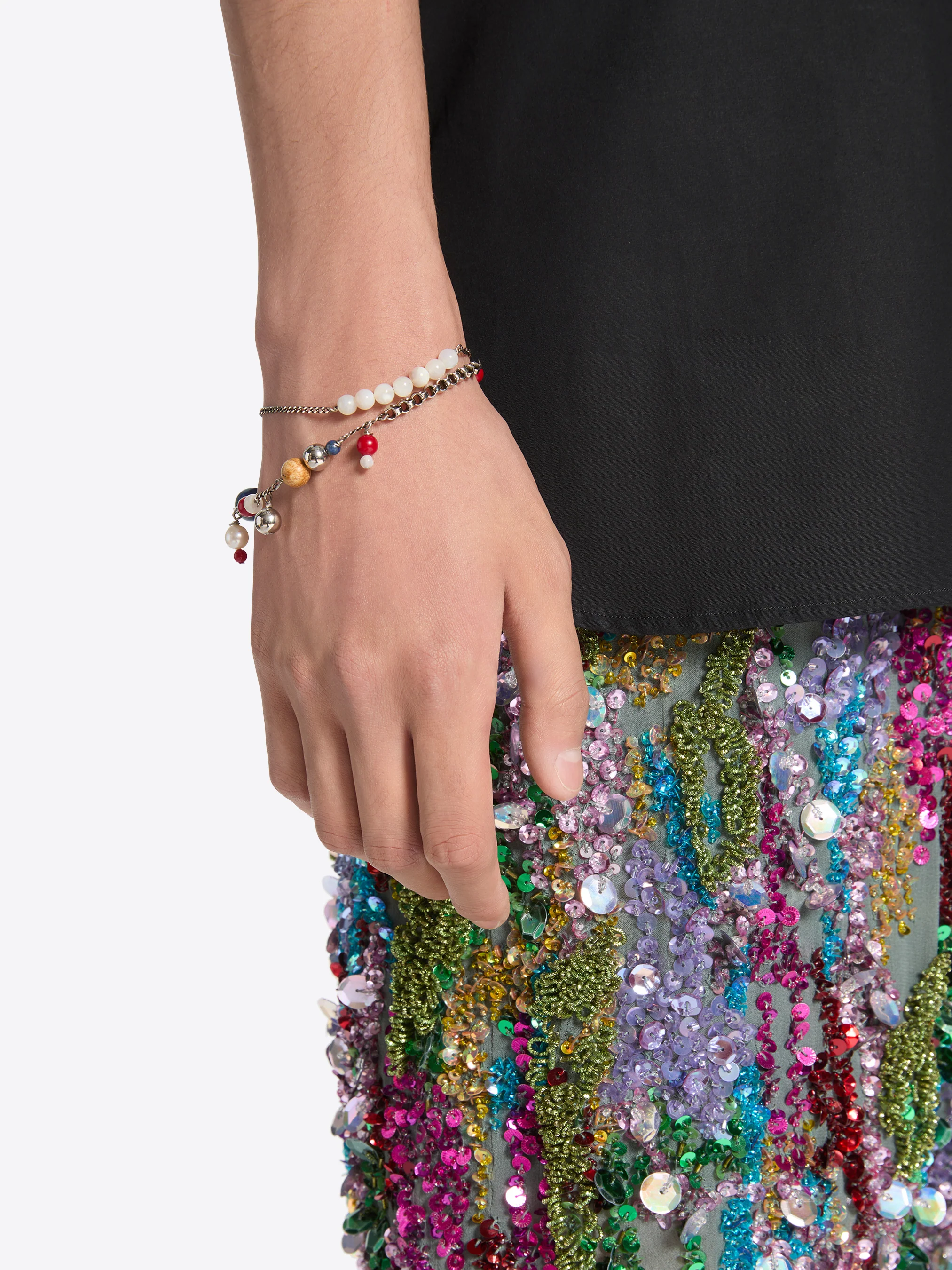 Double chain charm bracelet