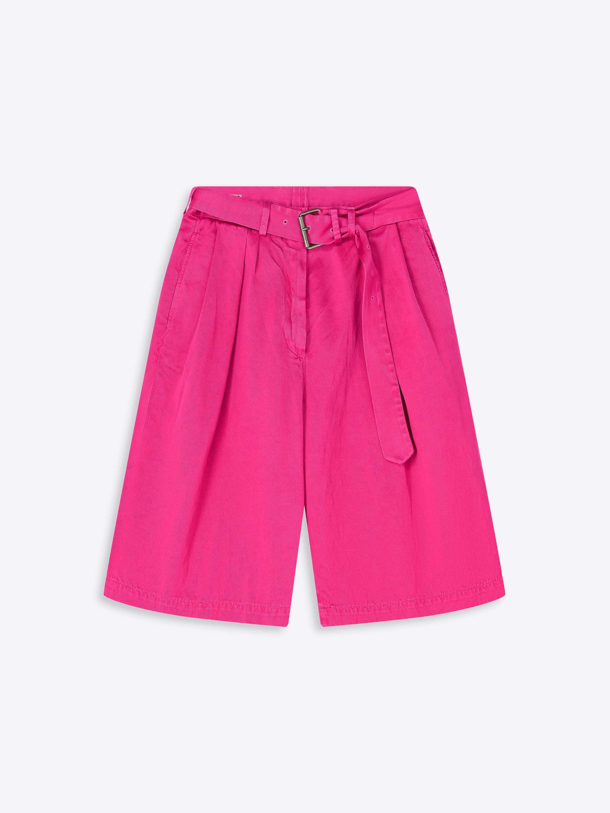 Belted overdyed shorts