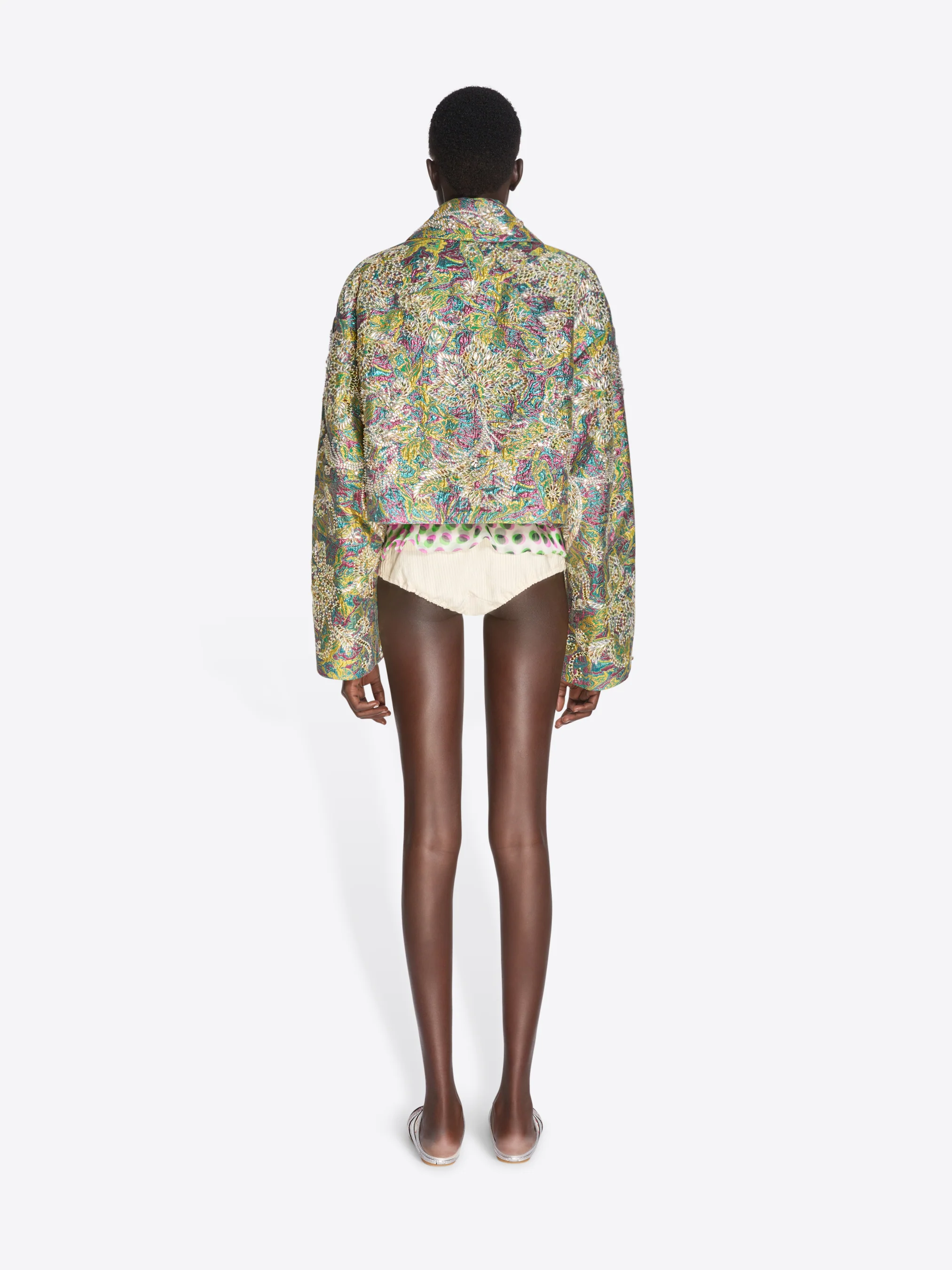 Embroidered jacquard jacket