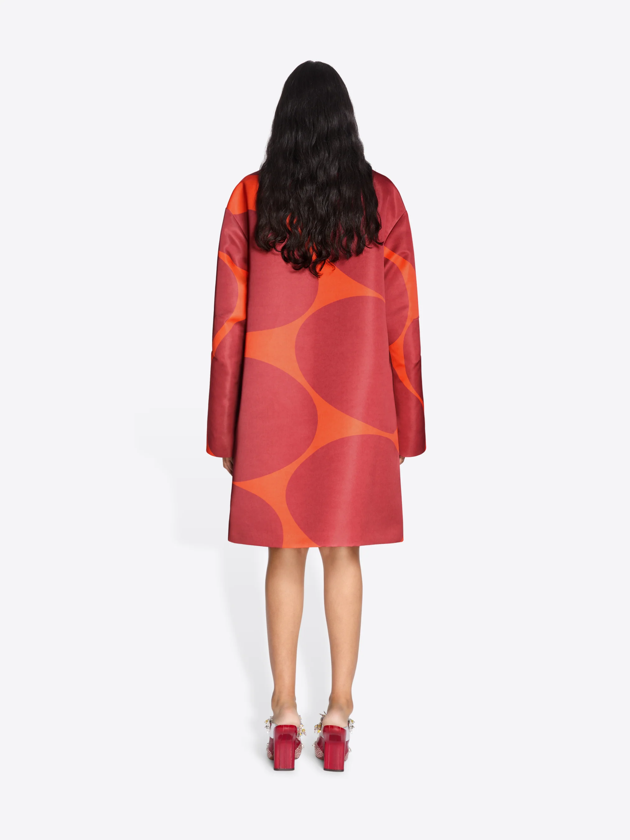 Printed A-line coat