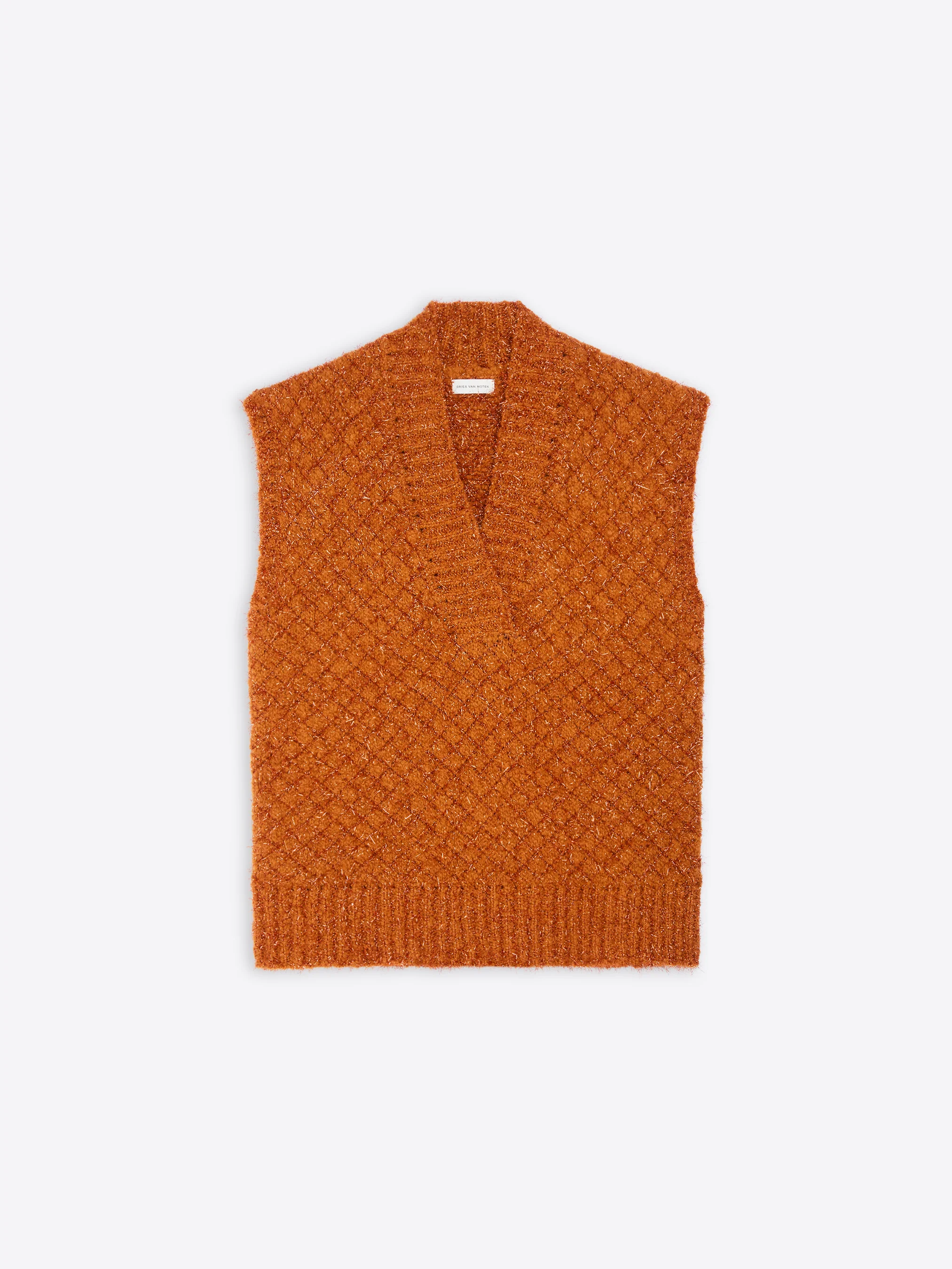 Metallized knit sweater