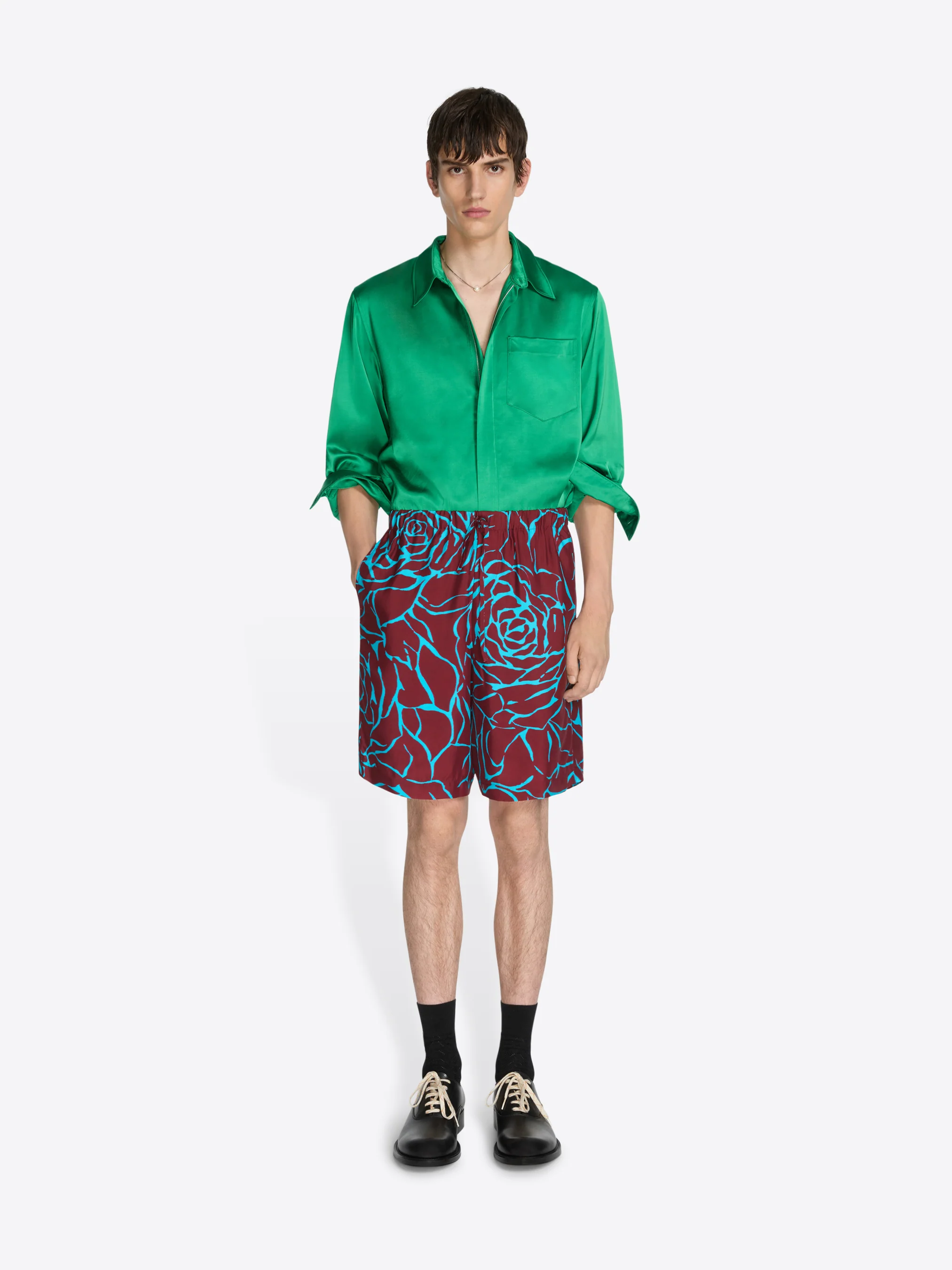 Viscose twill shorts