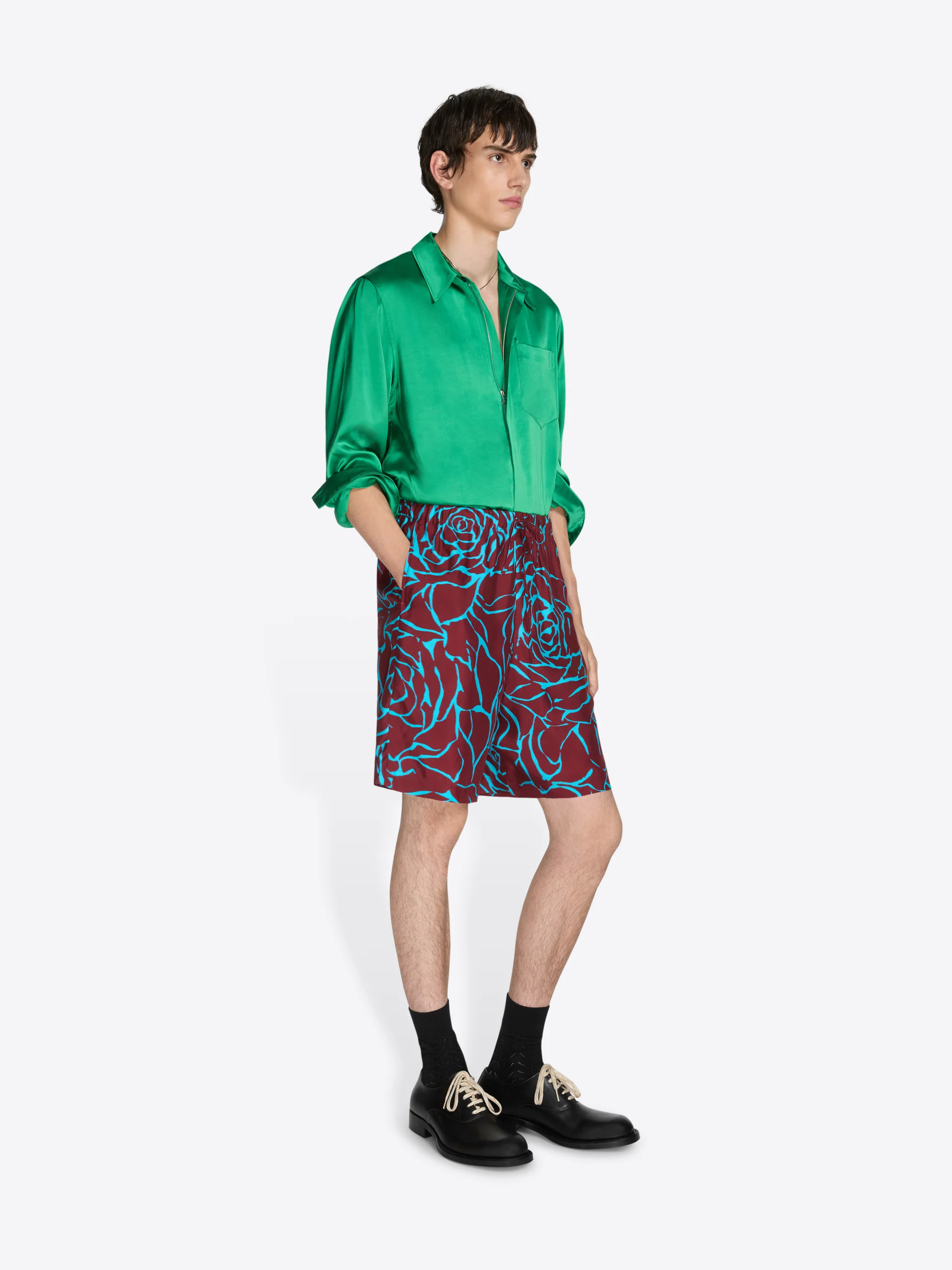 Viscose twill shorts