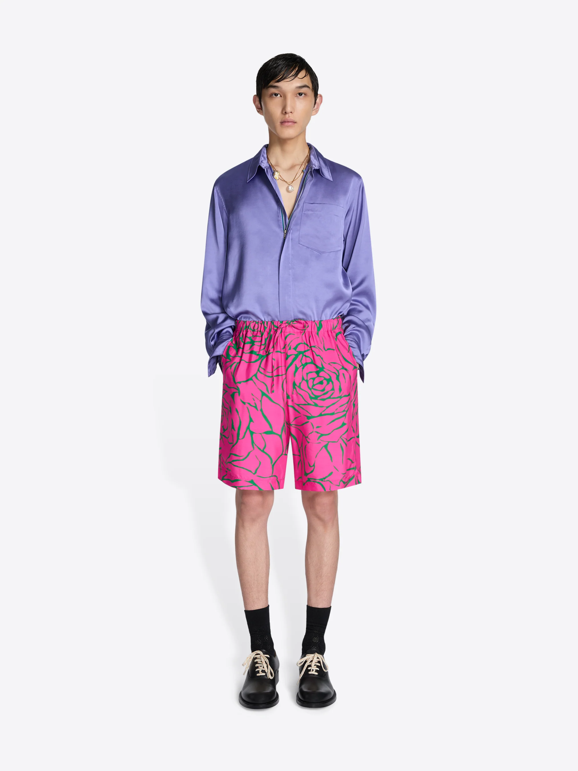 Viscose twill shorts