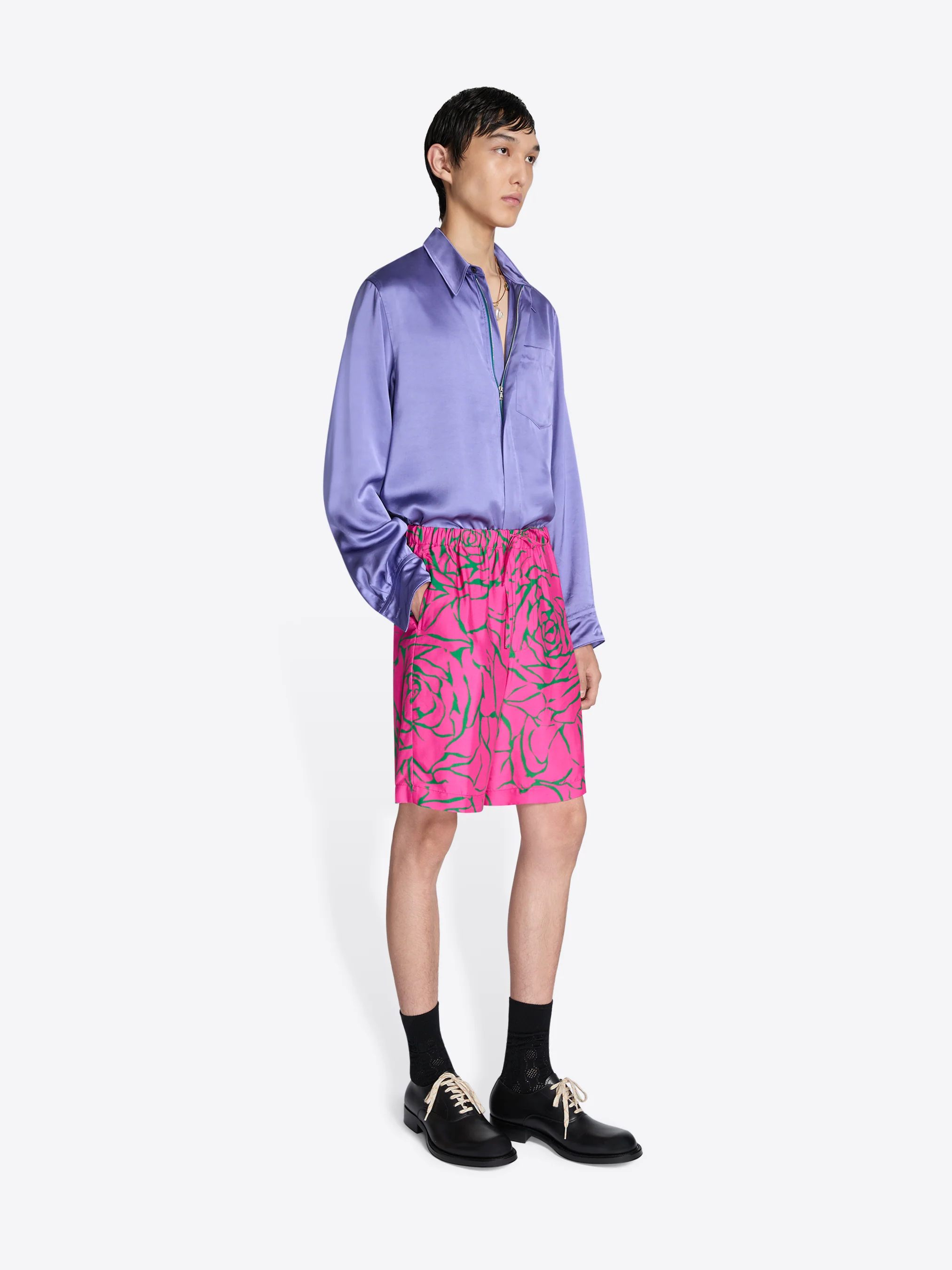 Viscose twill shorts