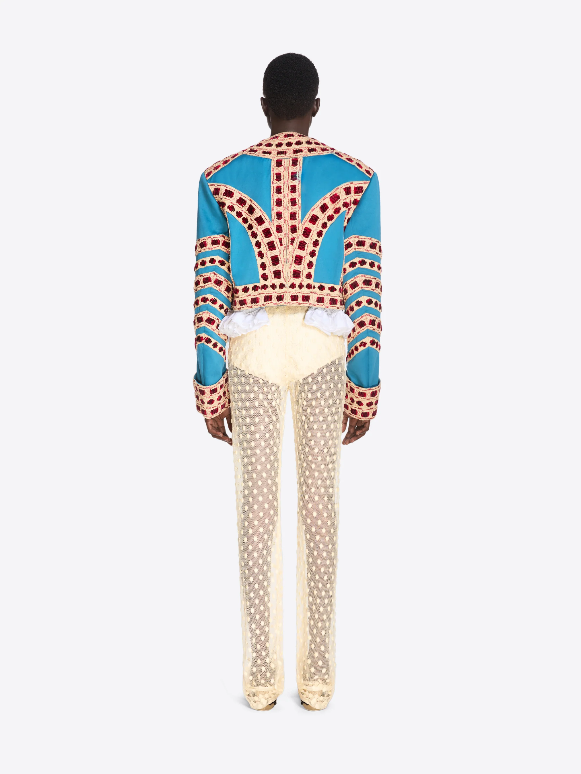 Embroidered cropped jacket