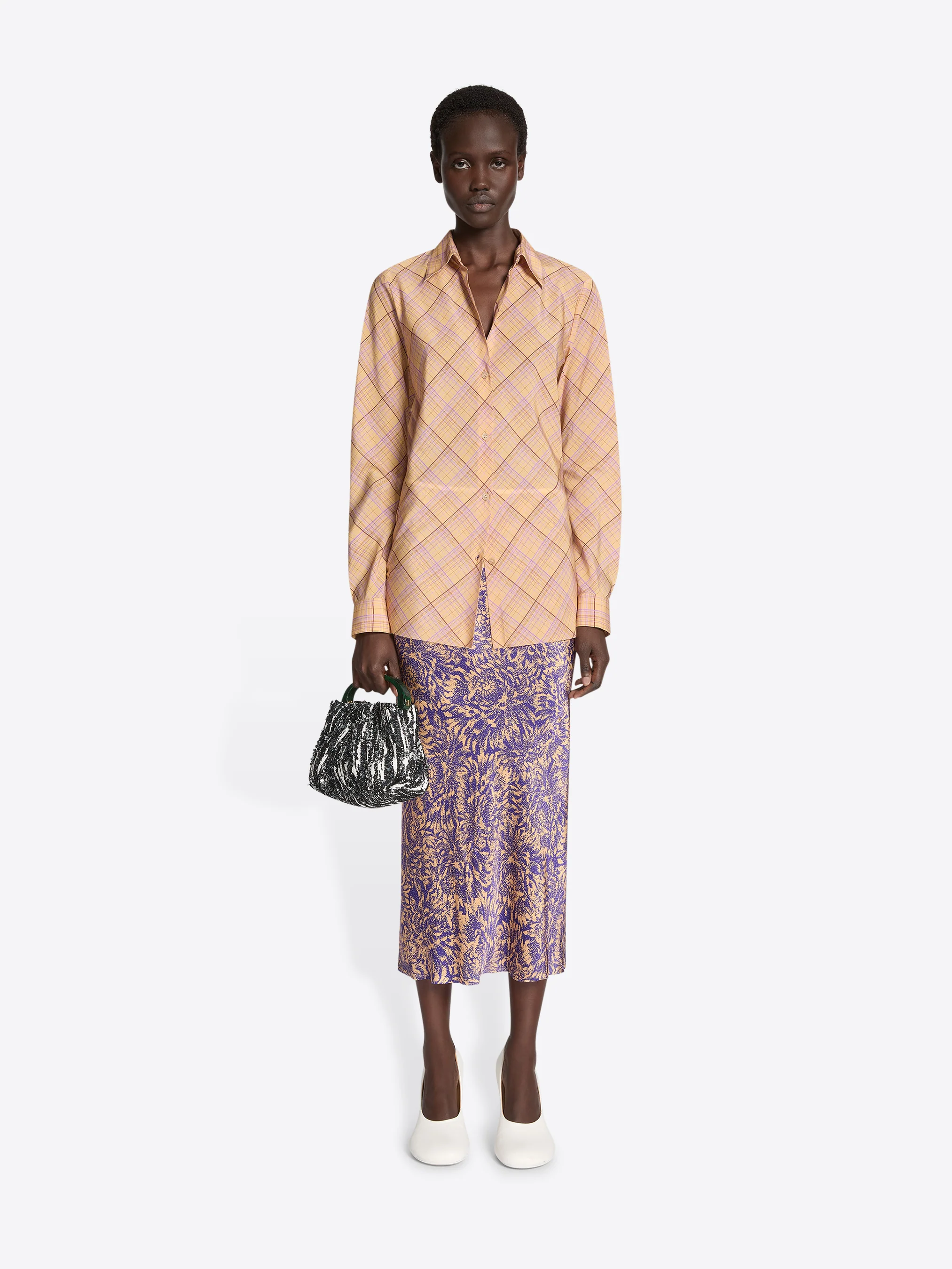 Checked silk shirt