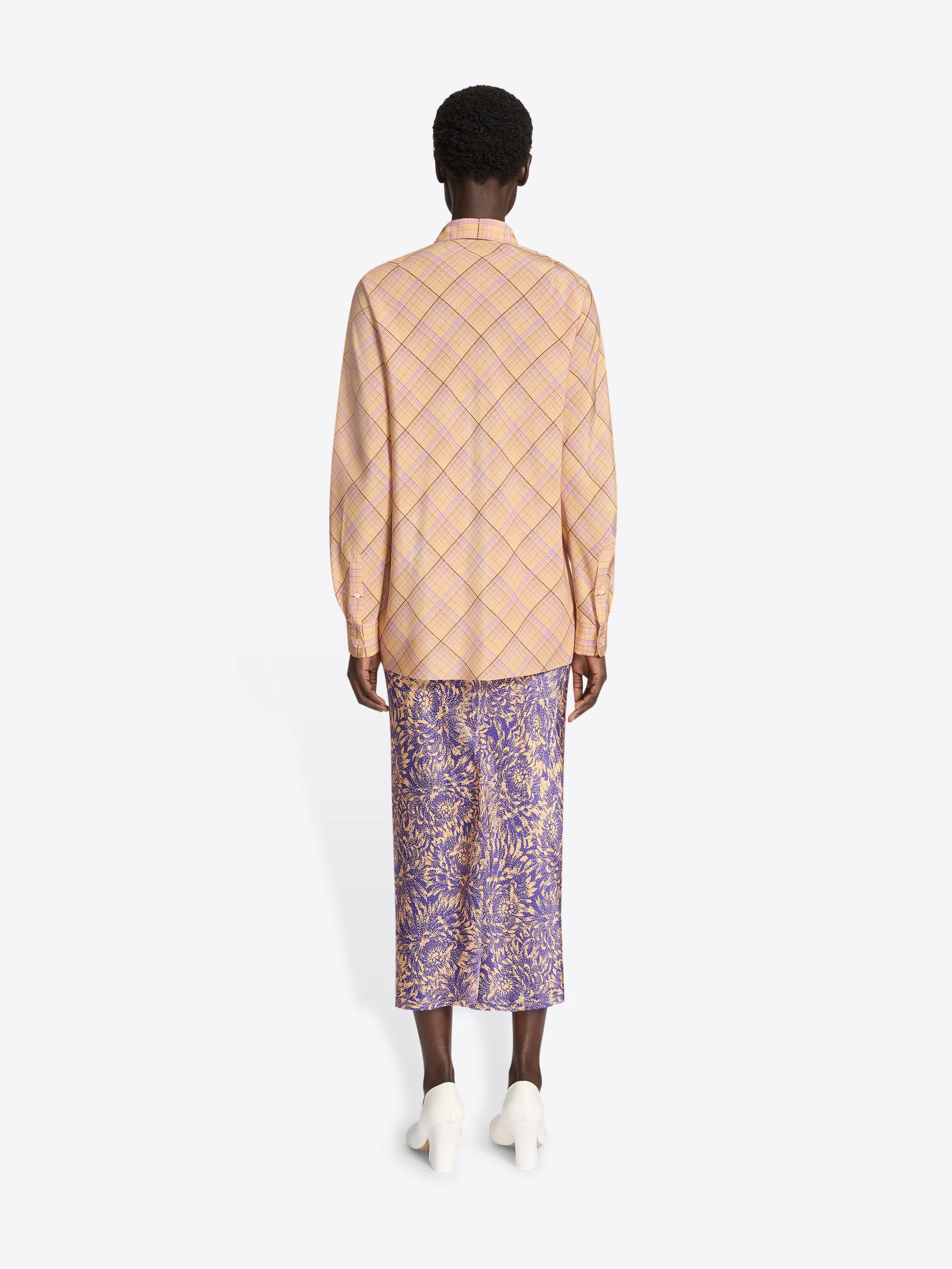 Checked silk shirt