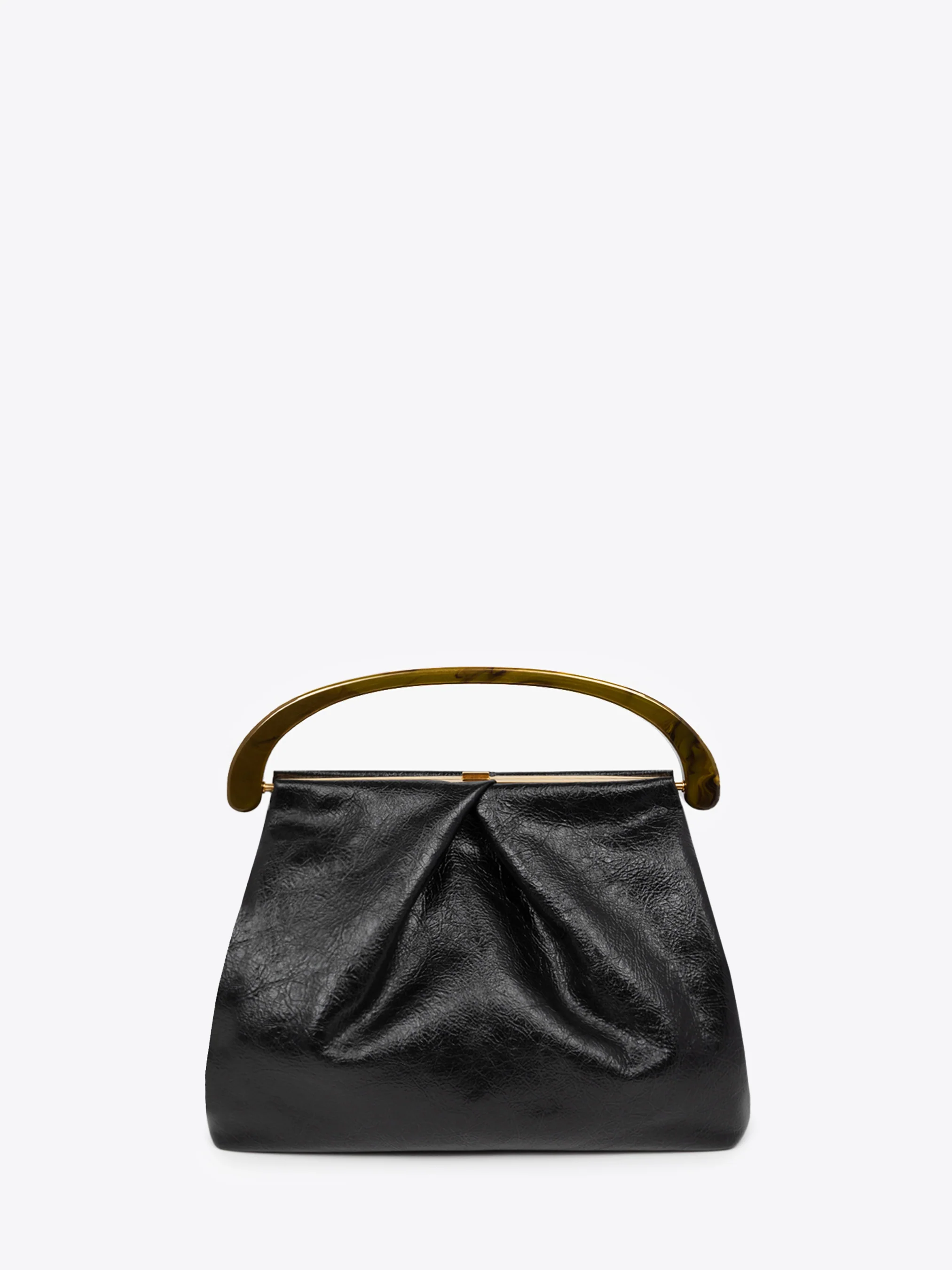 Pleated leather bag