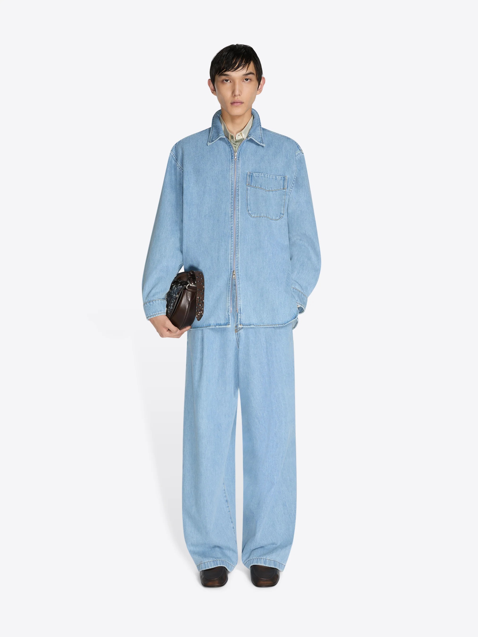 Denim zipped shirt