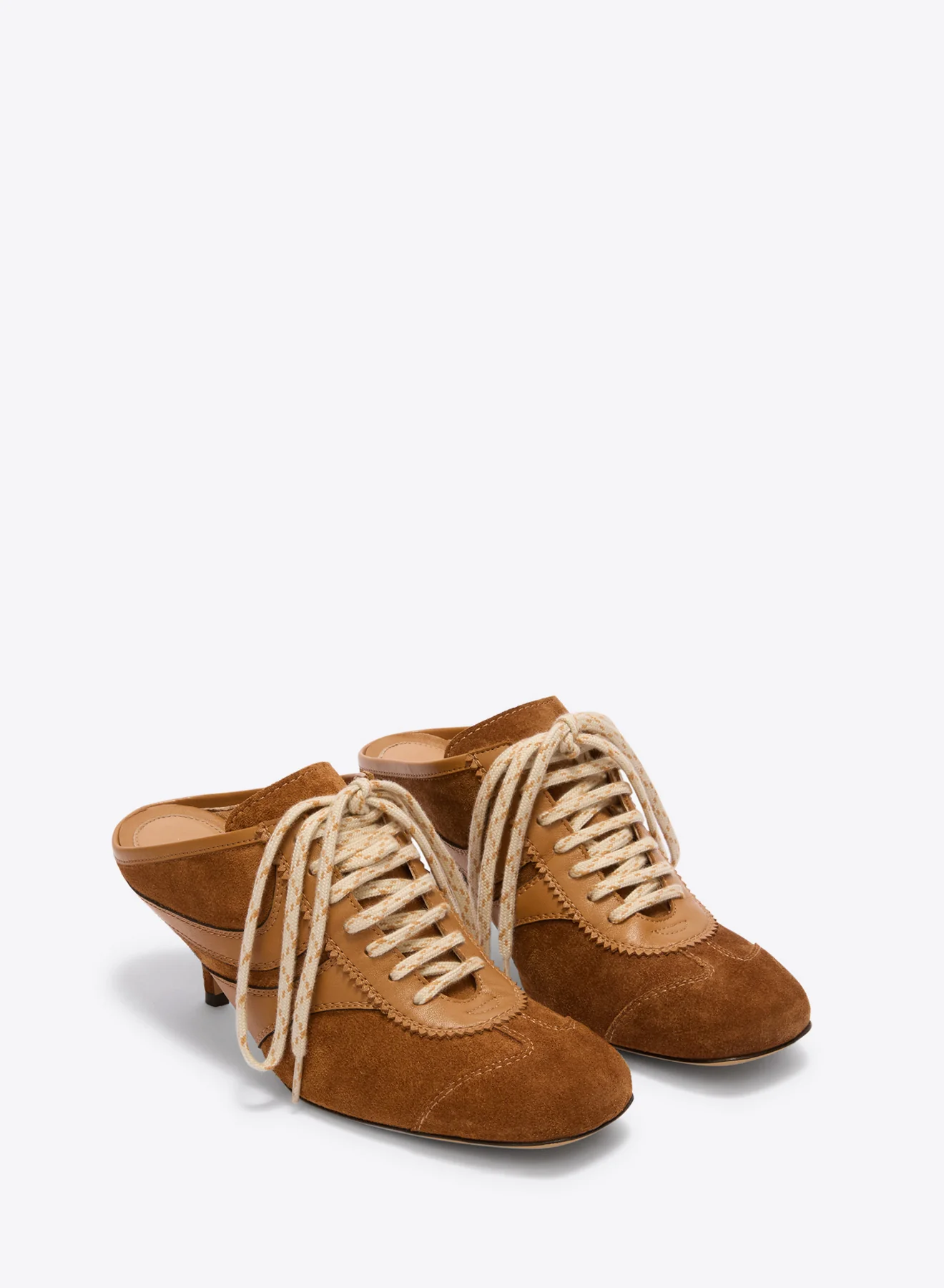 Heeled suede sneakers