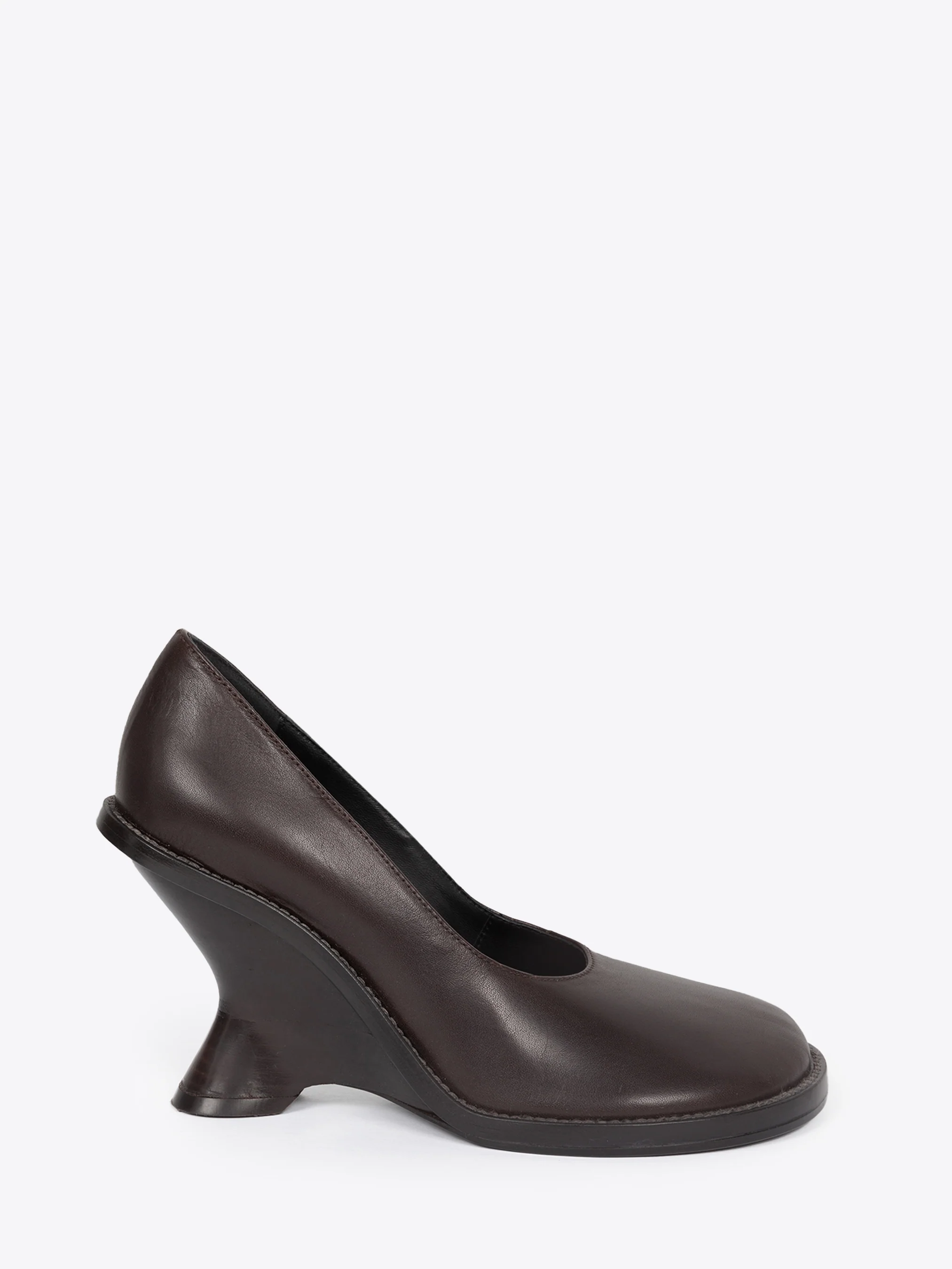 Leather wedge pumps