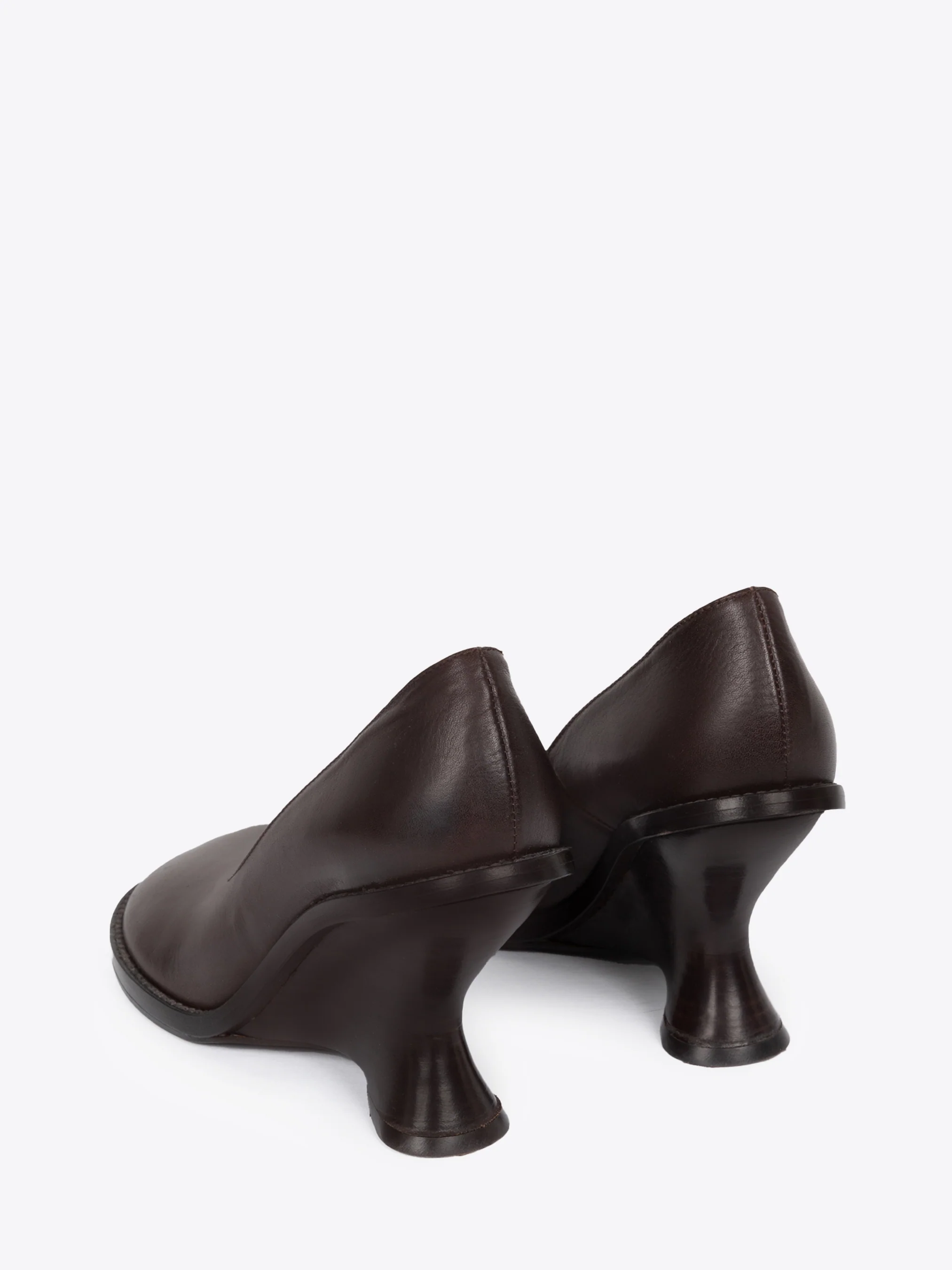 Leather wedge pumps