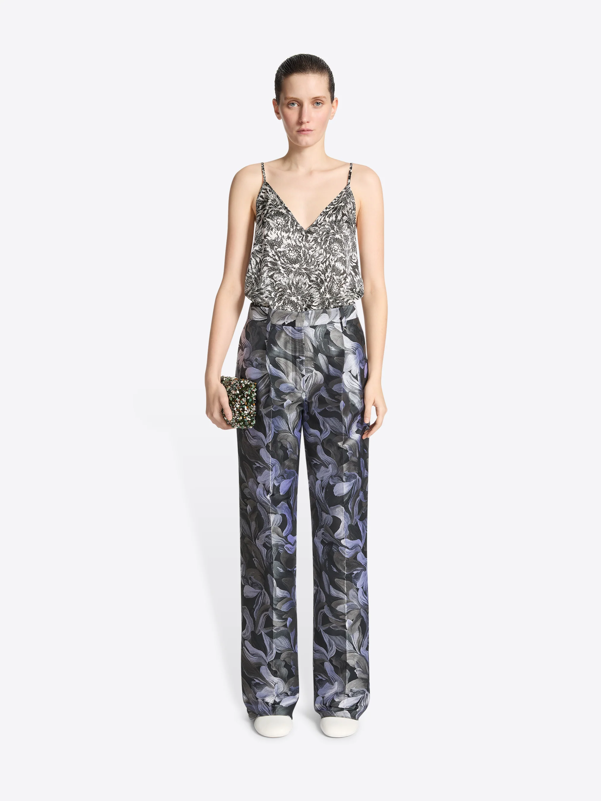 Printed tailored pants