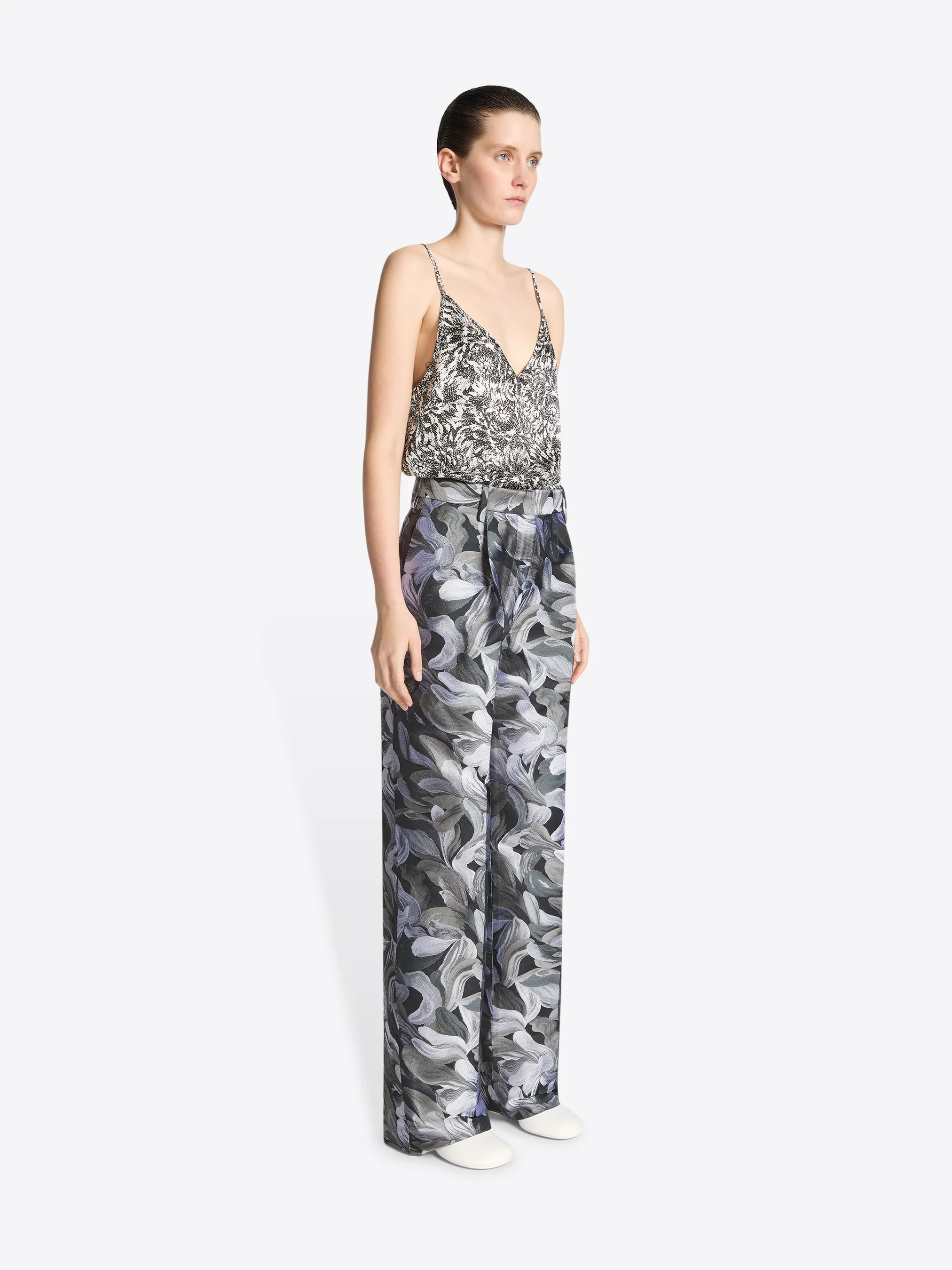 Printed tailored pants