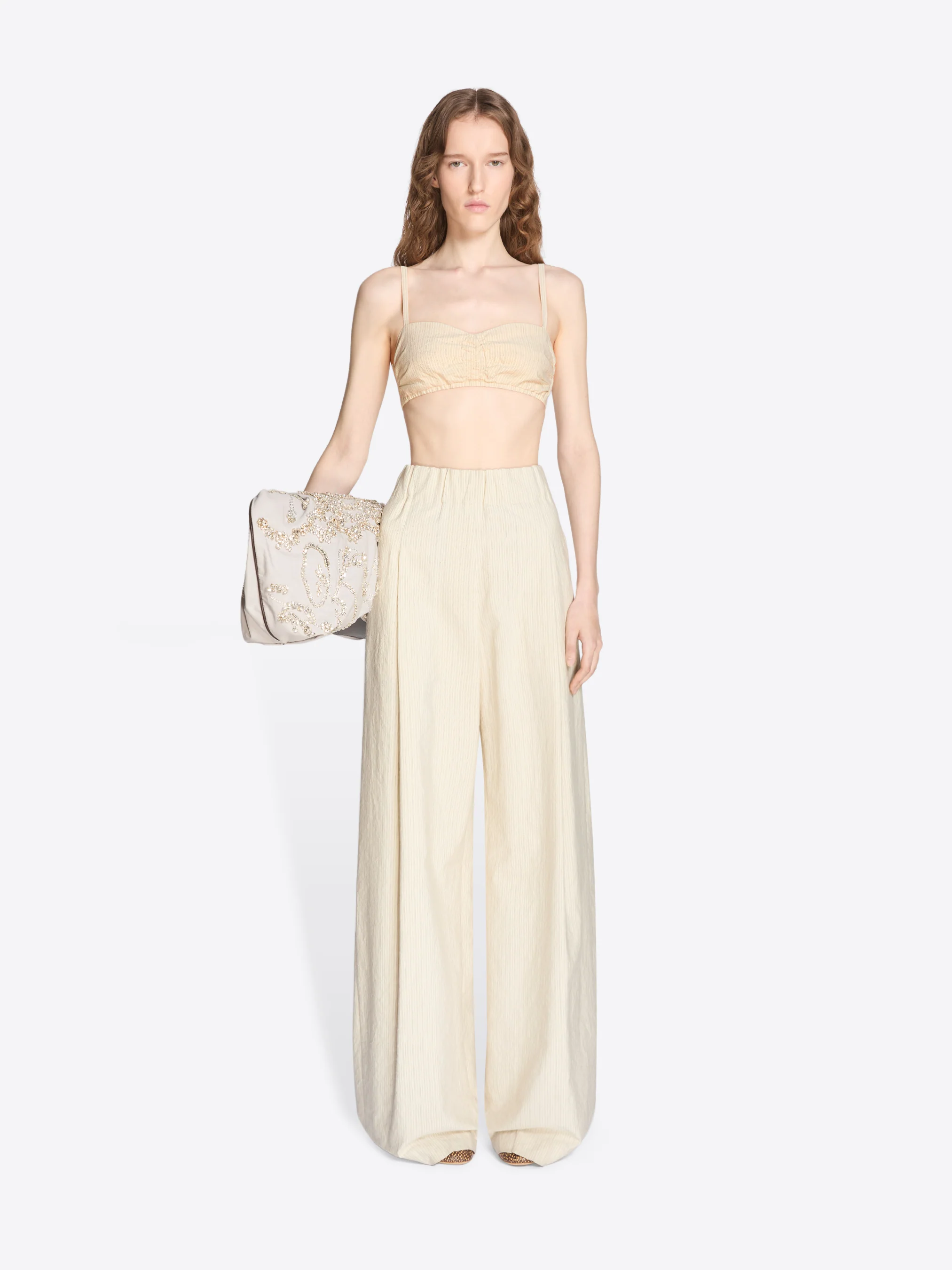 Wide pleated pants