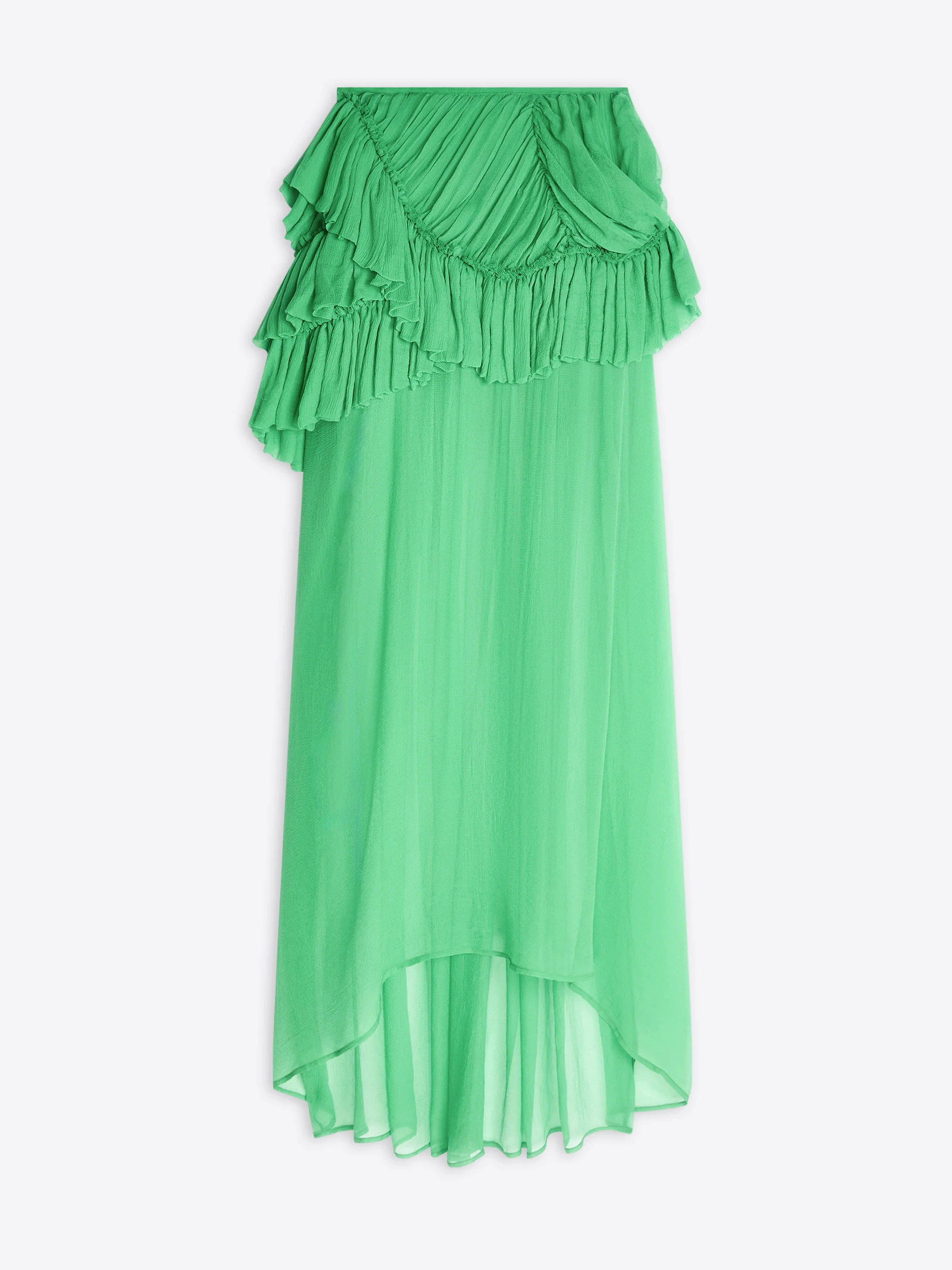 Ruffled silk skirt