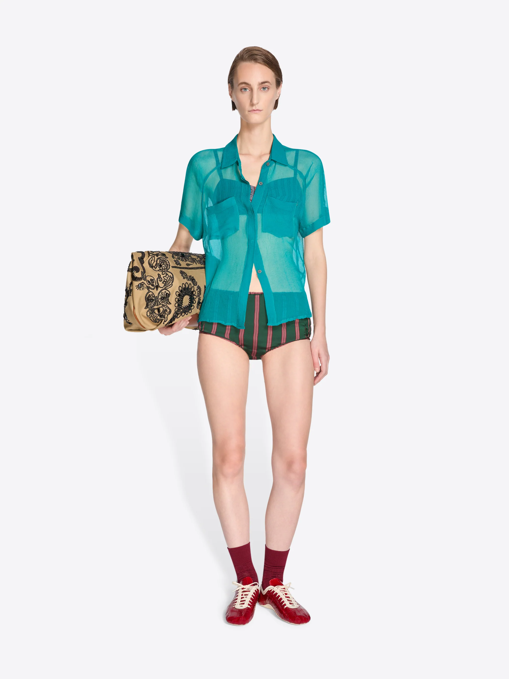 Fitted silk shirt