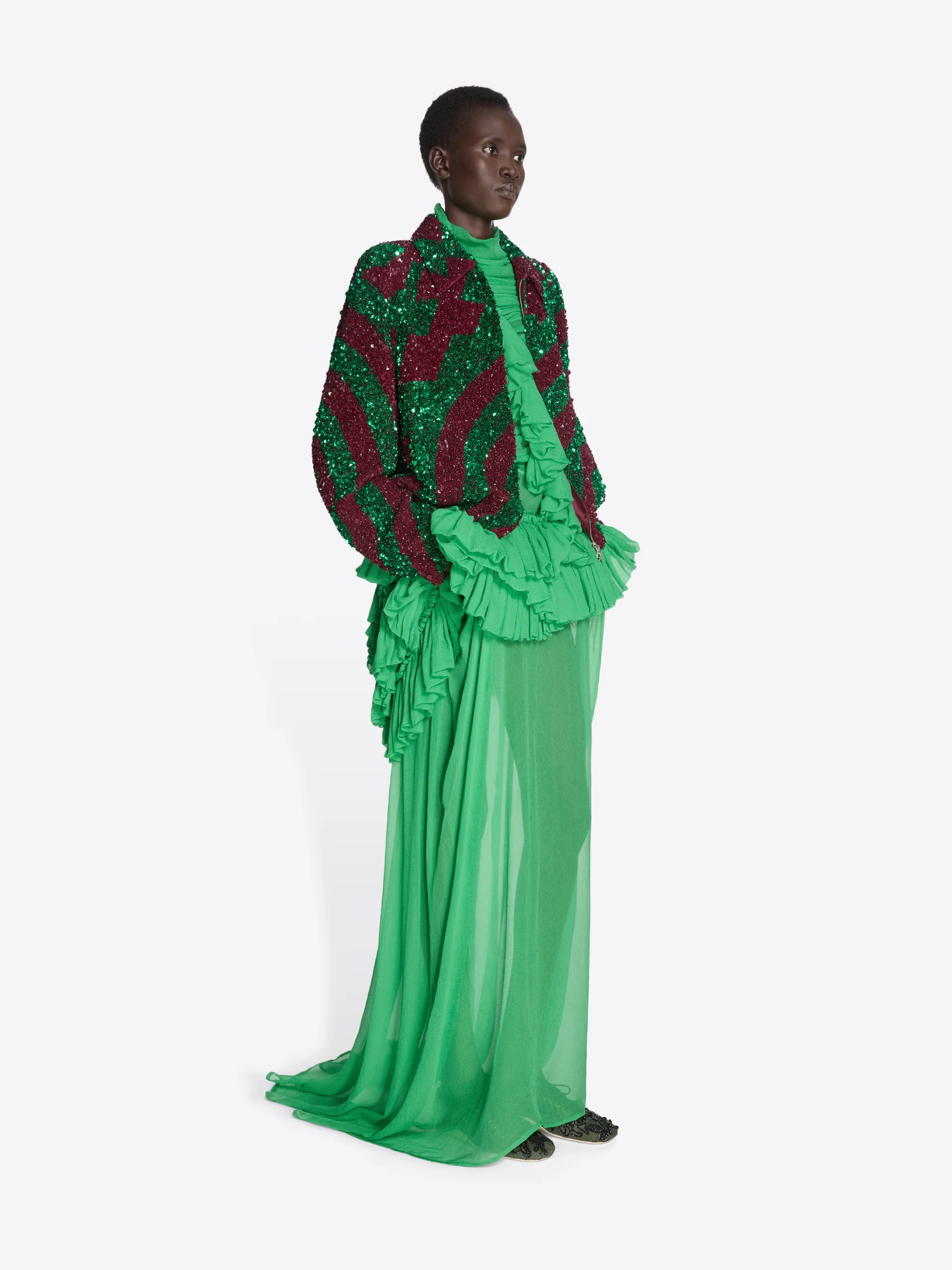 Embroidered viscose blouson