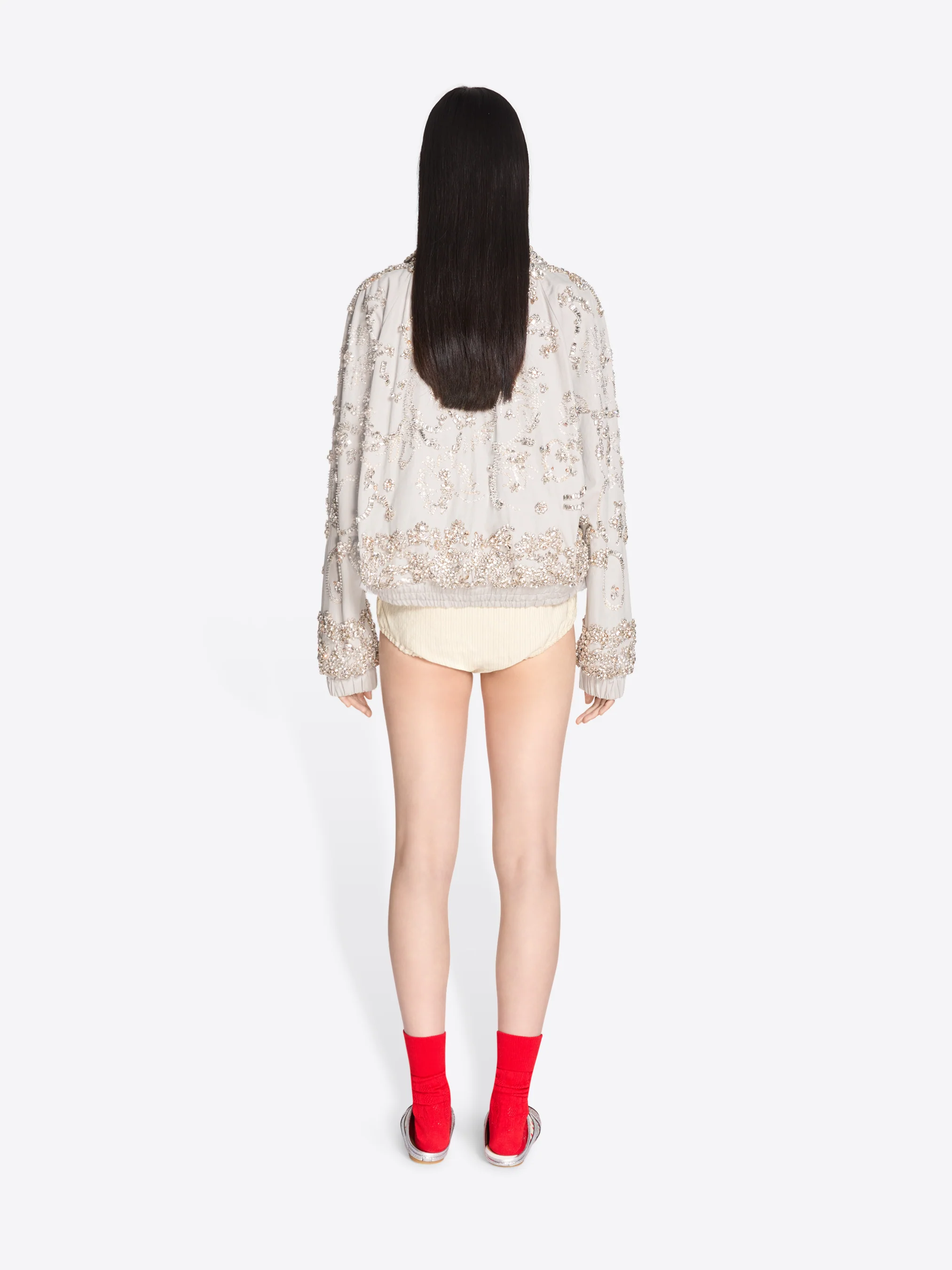 Embroidered cotton blouson