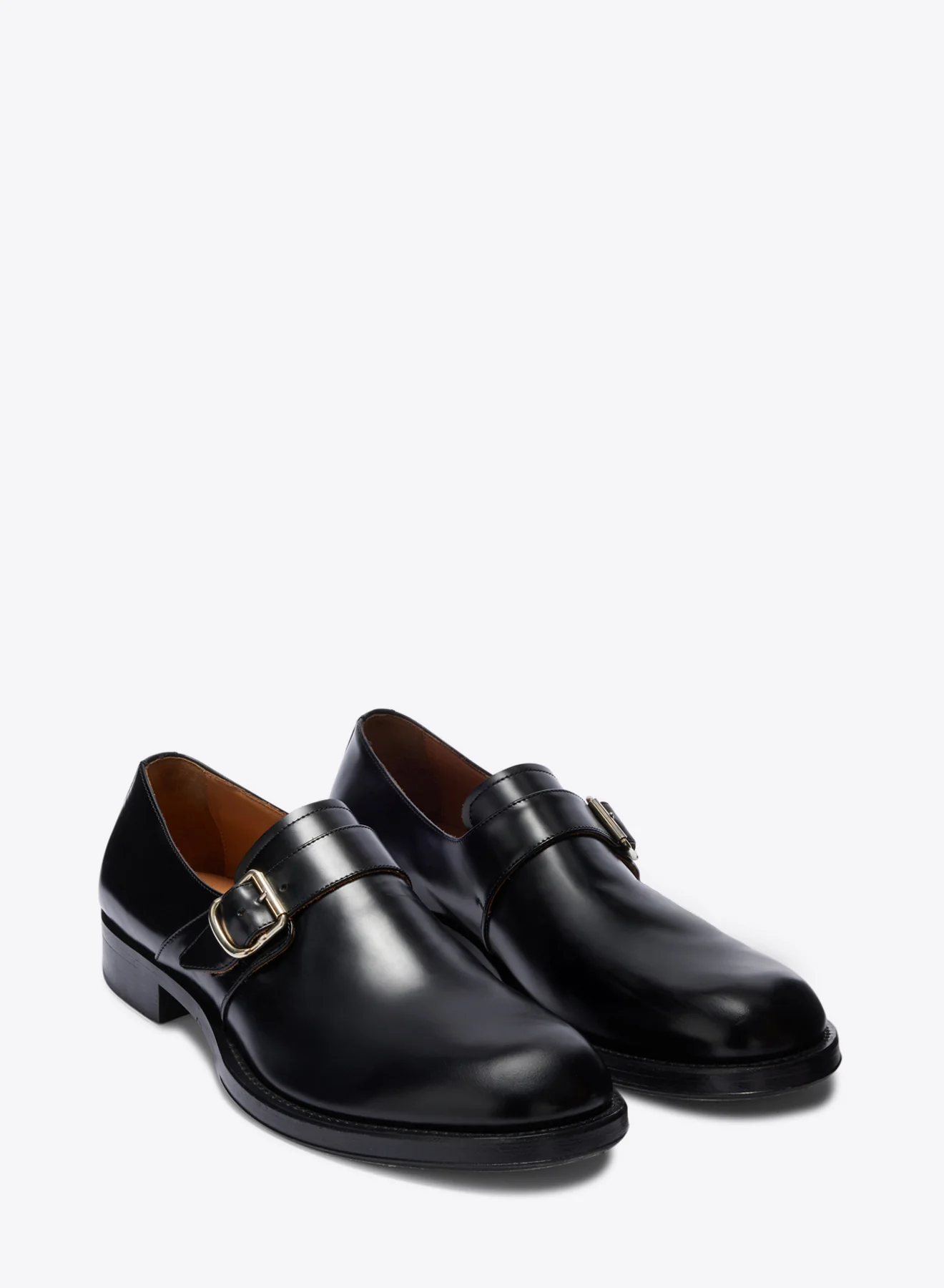 Leather monk-strap shoes