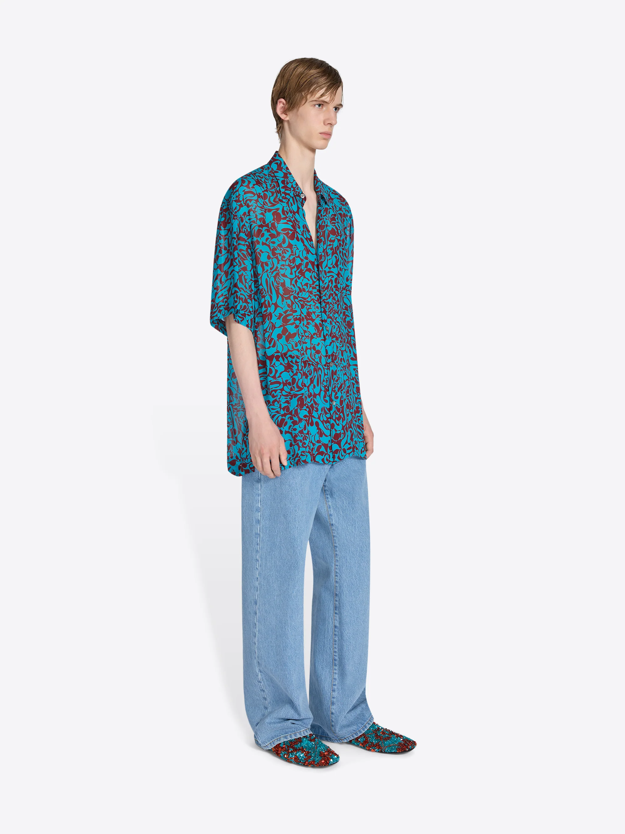 Short sleeve viscose shirt