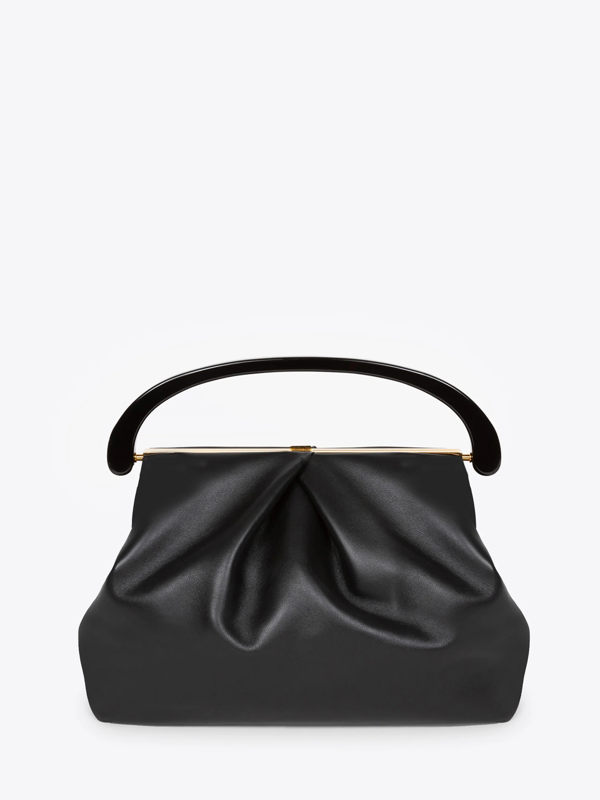 Pleated leather bag