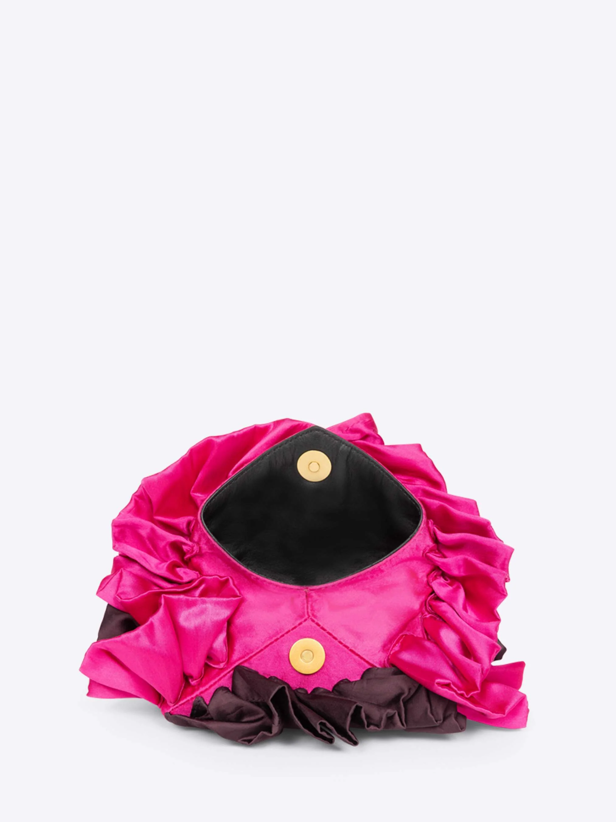Satin ruffle clutch bag