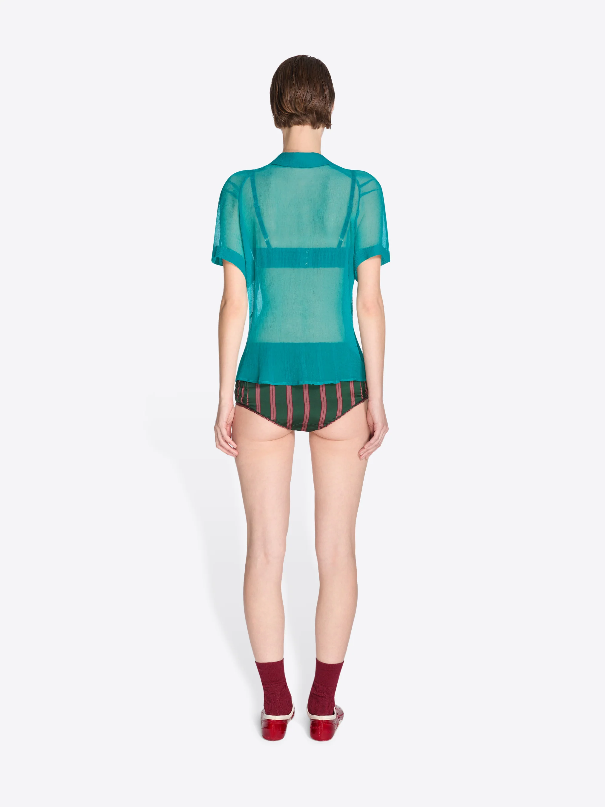 Striped micro shorts