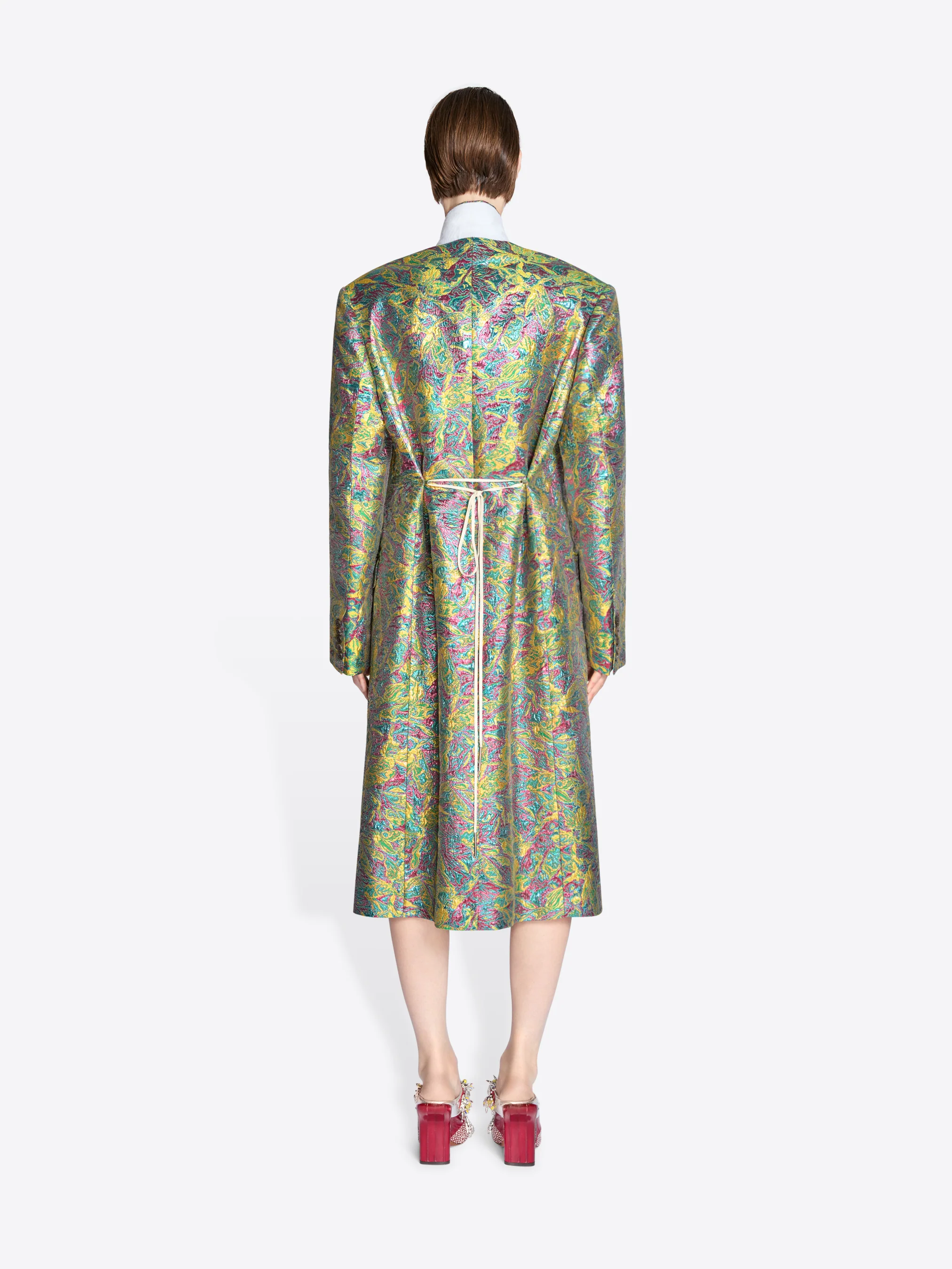 Oversized jacquard coat