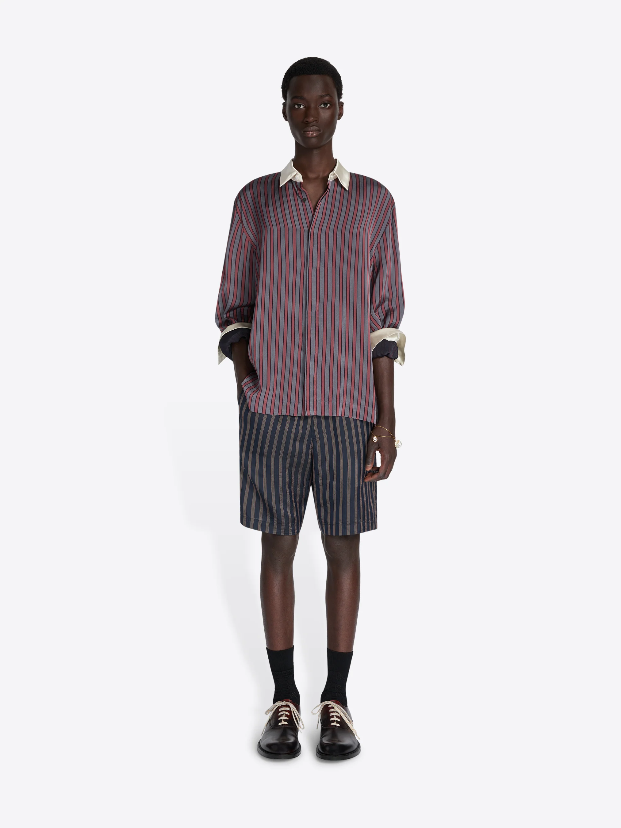 Contrast viscose shirt